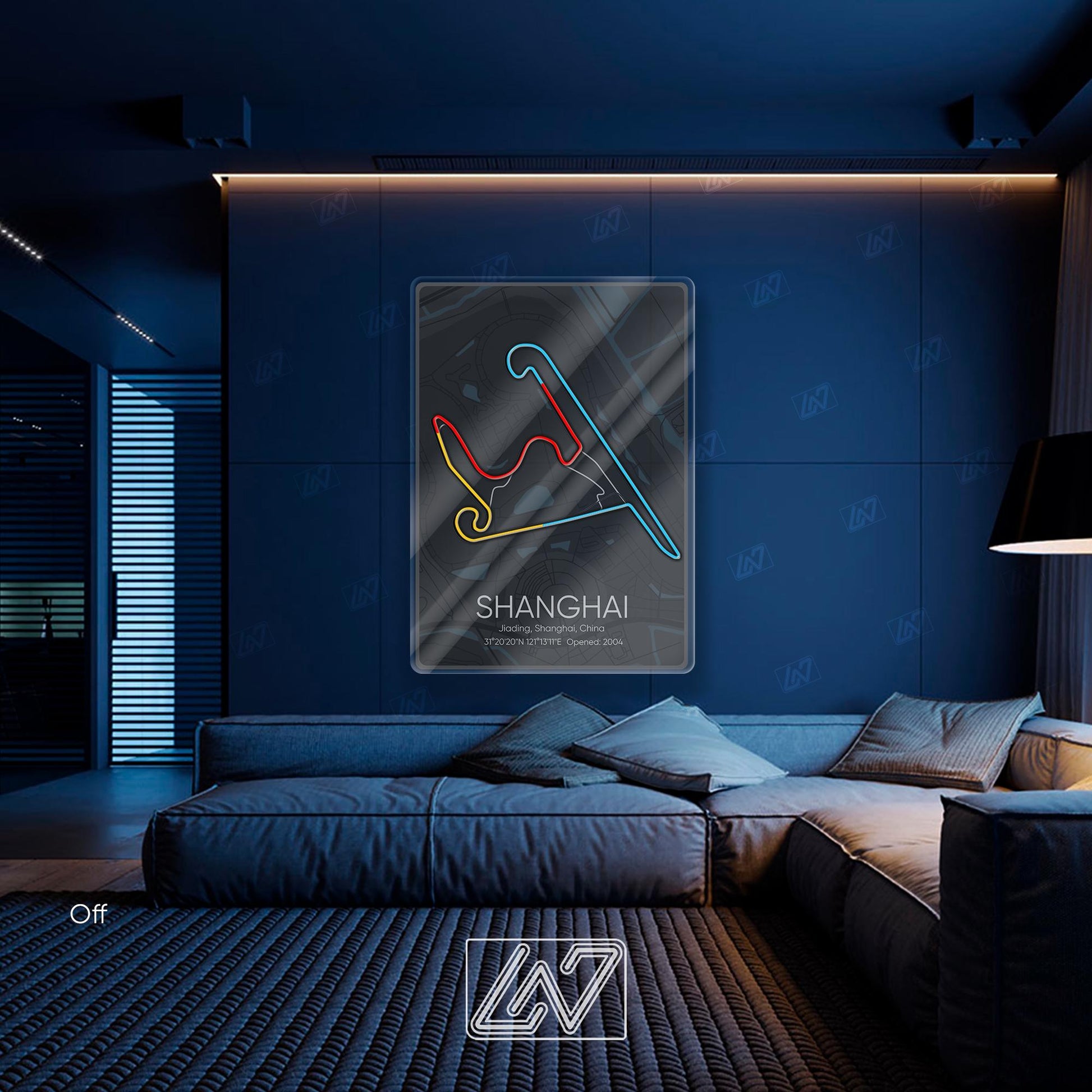 Shanghai International Circuit - LED Neon Sign , Sport Interior Decor, Open-Wheel Car Neon Lights, Car Bedroom Neon Sign, Grand Prix circuit