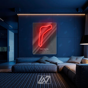 Monza Circuit - LED Neon Sign , Sport Interior Decor, Open-Wheel Car Neon Lights, Car Bedroom Neon Sign, Grand Prix circuit