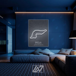 Imola Circuit - LED Neon Sign , Sport Interior Decor, Open-Wheel Car Neon Lights, Car Bedroom Neon Sign, Grand Prix circuit