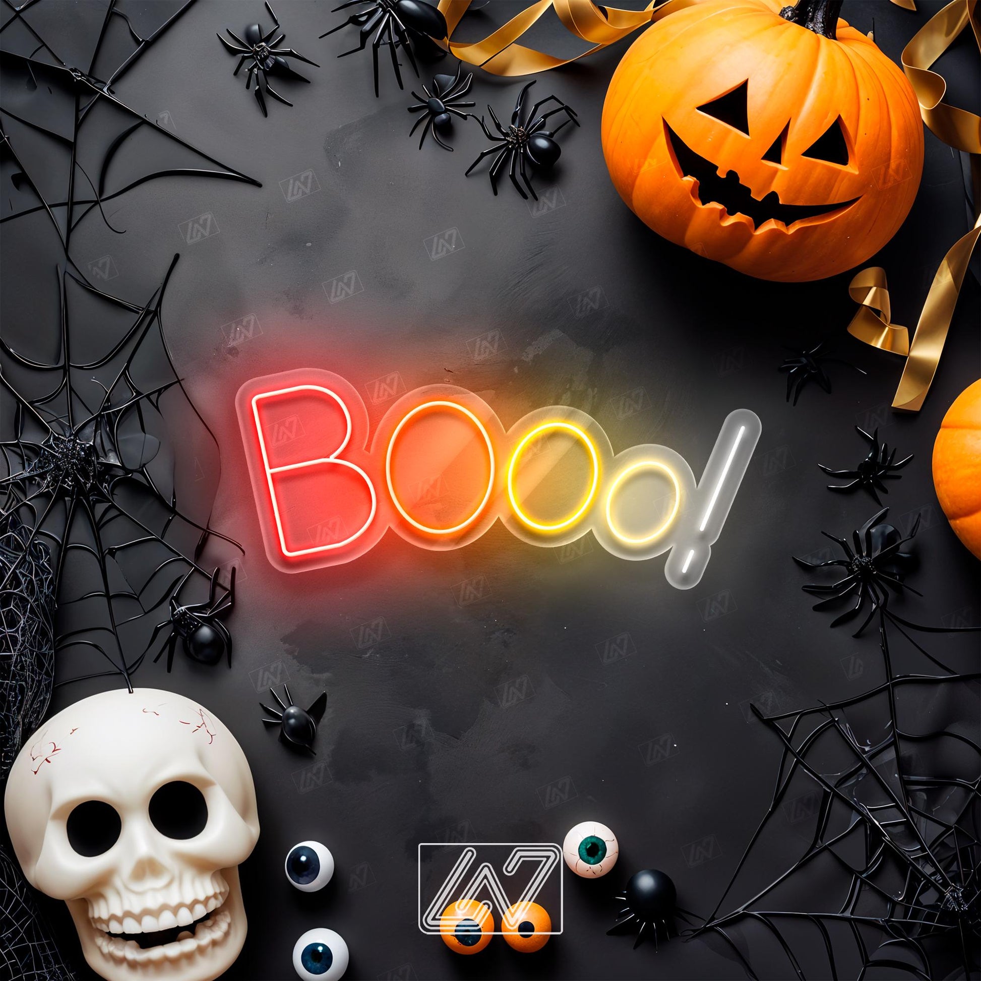 Booo! - LED Neon Sign, Spooky Halloween Led Decor, Scary Halloween, Halloween Light Decor, Custom Neon Sign