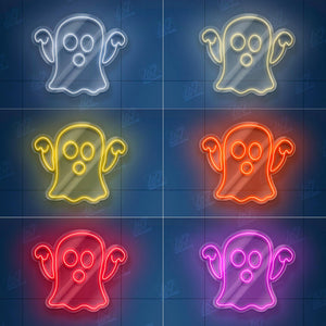 Ghost - LED Neon Sign, Spooky Halloween, Custom Neon Sign, Cute Ghost Sign, Spooky LED Sign, Ghost Wall Sign, Halloween Wall Decor