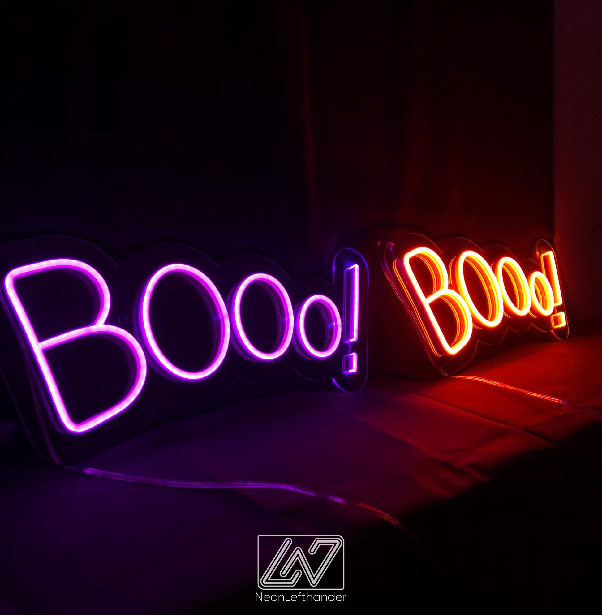 Booo! - LED Neon Sign, Spooky Halloween Led Decor, Scary Halloween, Halloween Light Decor, Custom Neon Sign