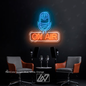 Podcast On Air Neon Sign – LED Light for Studio, Custom Recording Room Decor, Live Streaming Sign