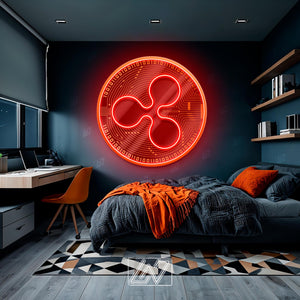 Ripple XRP - LED Neon Sign with UV Print, Bedroom neon sign, Crypto neon sign, Neon Lights, Crypto