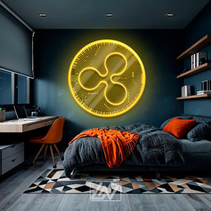 Ripple XRP - LED Neon Sign with UV Print, Bedroom neon sign, Crypto neon sign, Neon Lights, Crypto