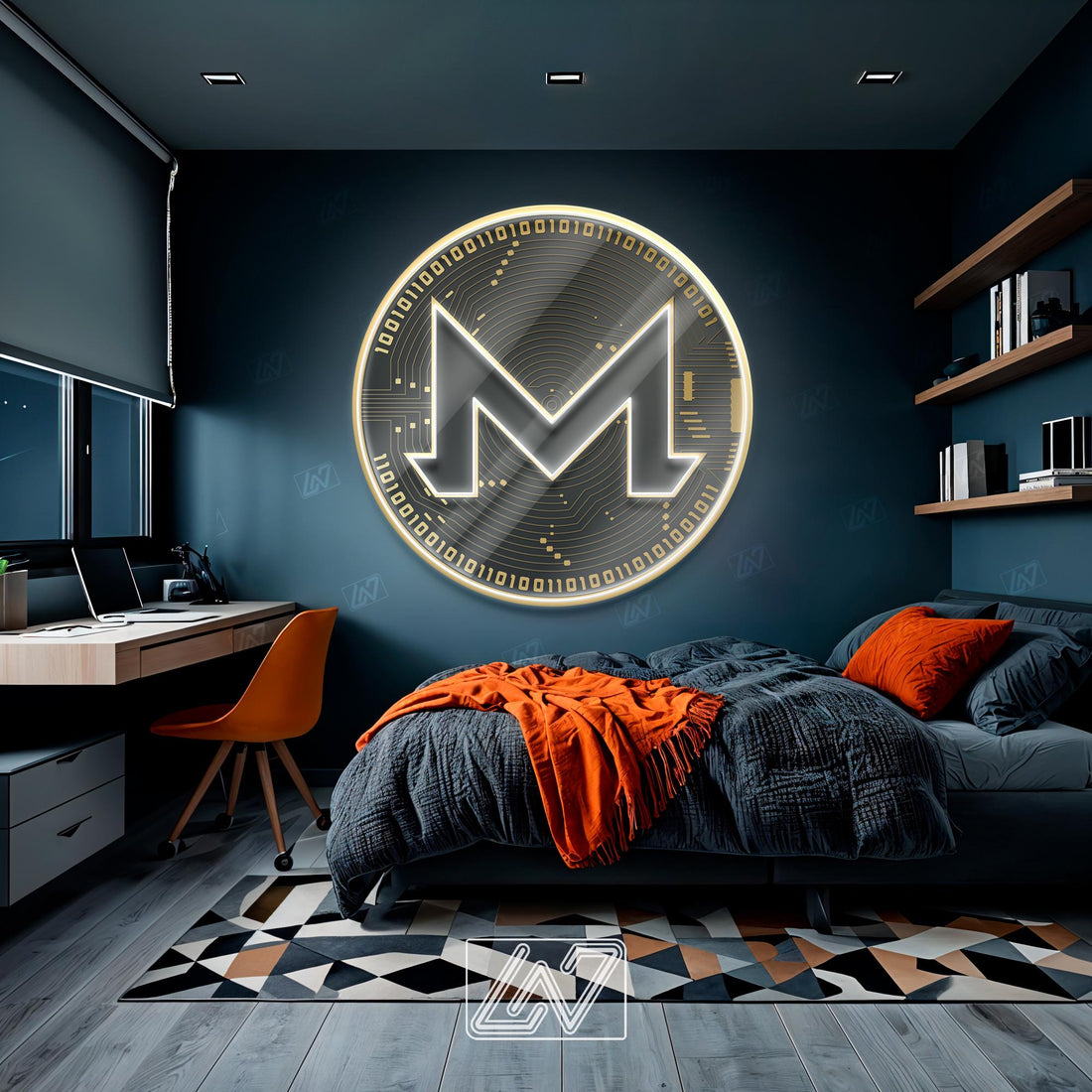 Monero - LED Neon Sign with UV Print, Bedroom neon sign, Crypto neon sign, Neon Lights, Crypto