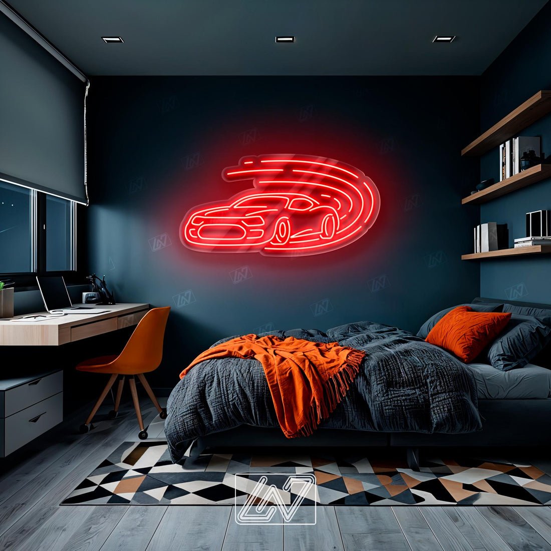 Fast Car - LED Neon Sign , Sport Interior Decor, Open-Wheel Car Neon Lights, Car Bedroom Neon Sign, Neon Sign Wall Decor