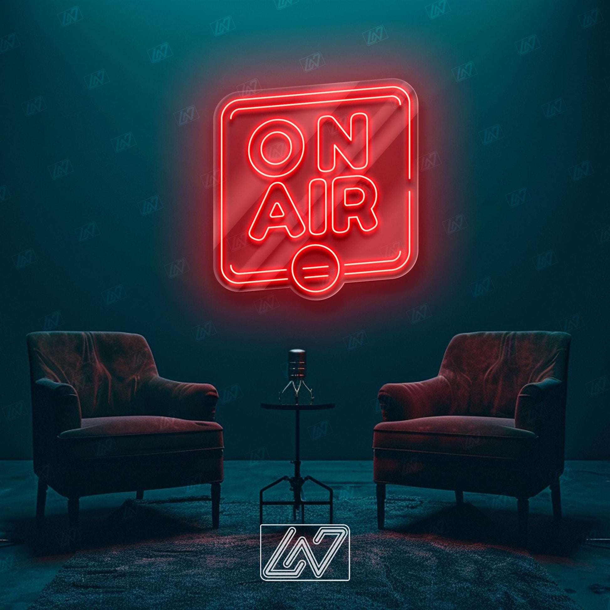 On Air - LED Neon Sign, Studio Recording Light, Live Streaming Sign, Podcast Room Decor, Radio Station Neon, Gamer Room Light,Cool Desk Sign