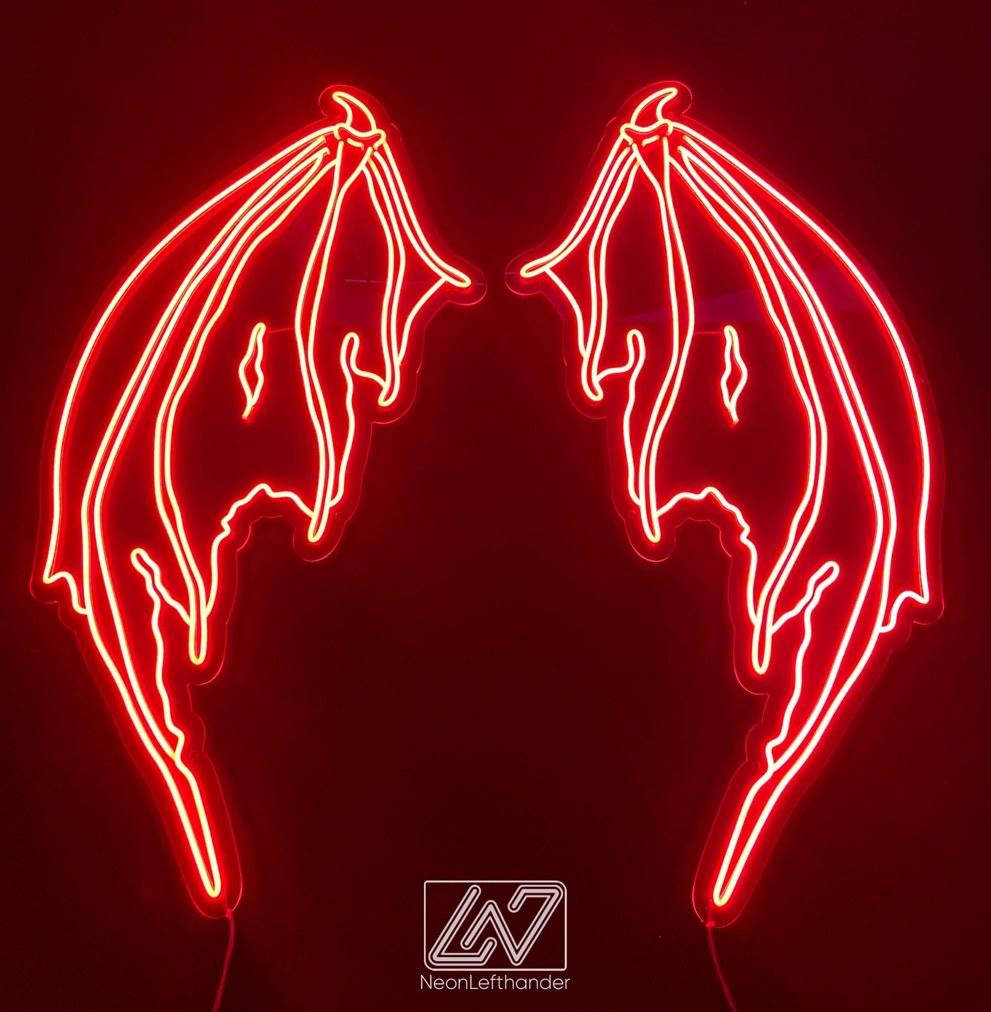 Devil Wings - LED Neon Sign, Event Decor, Neon Wings, Lucifer Neon Sign, Neon Lights ,Wedding Decor, Photo Zone, Party Decor, Neon Sign Art