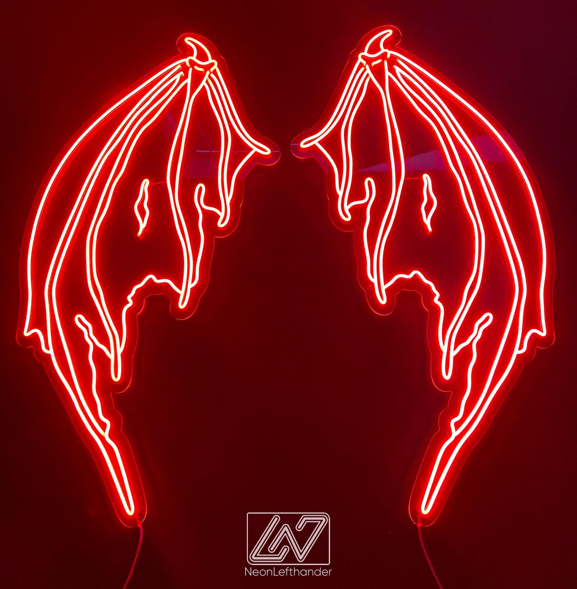 Devil Wings - LED Neon Sign, Event Decor, Neon Wings, Lucifer Neon Sign, Neon Lights ,Wedding Decor, Photo Zone, Party Decor, Neon Sign Art