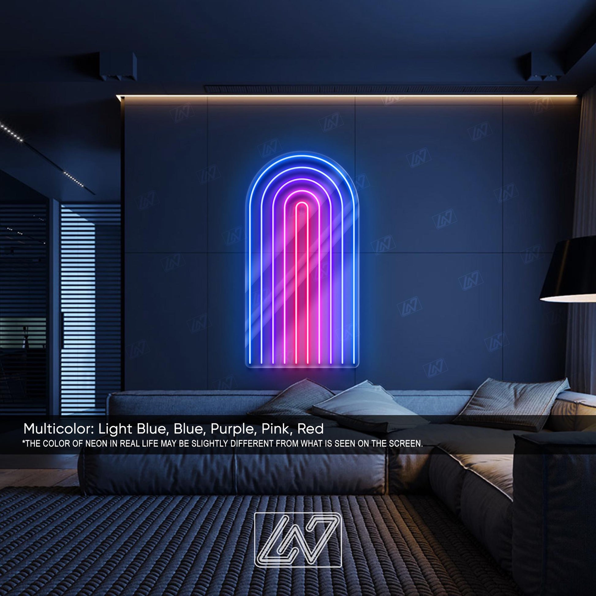 Geometric Lines - LED Neon Sign, Colorful LGBT Wall Art, Modern Pride Room Decor, Vibrant LGBTQ Light, Aesthetic Rainbow Neon Sign
