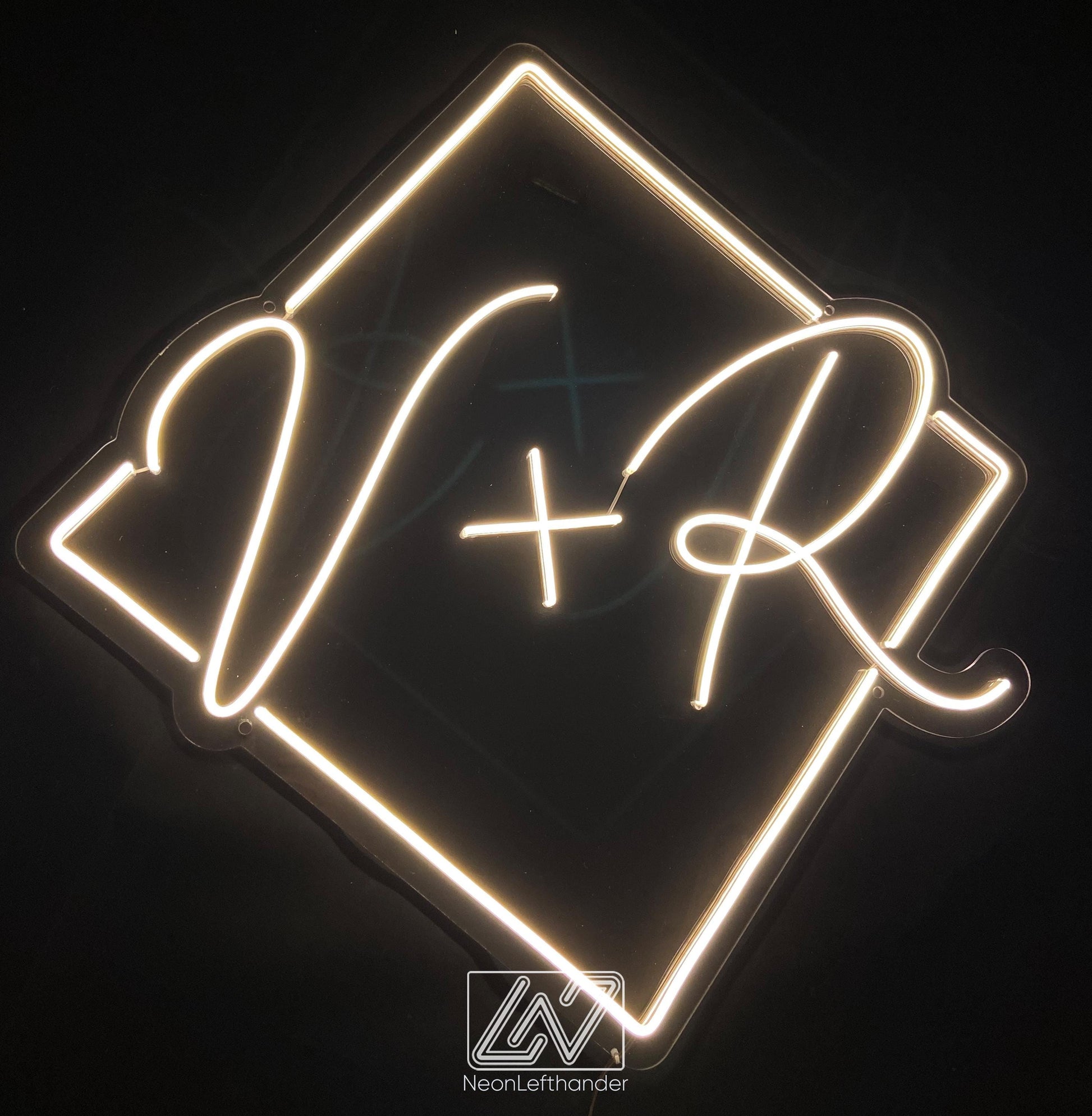 Custom Rhombus Initials Neon Sign, Wedding Neon Sign, Wedding Decor, Custom Neon Sign, Wedding Ceremony, Circle Neon Sign, Bar Led Neon Sign