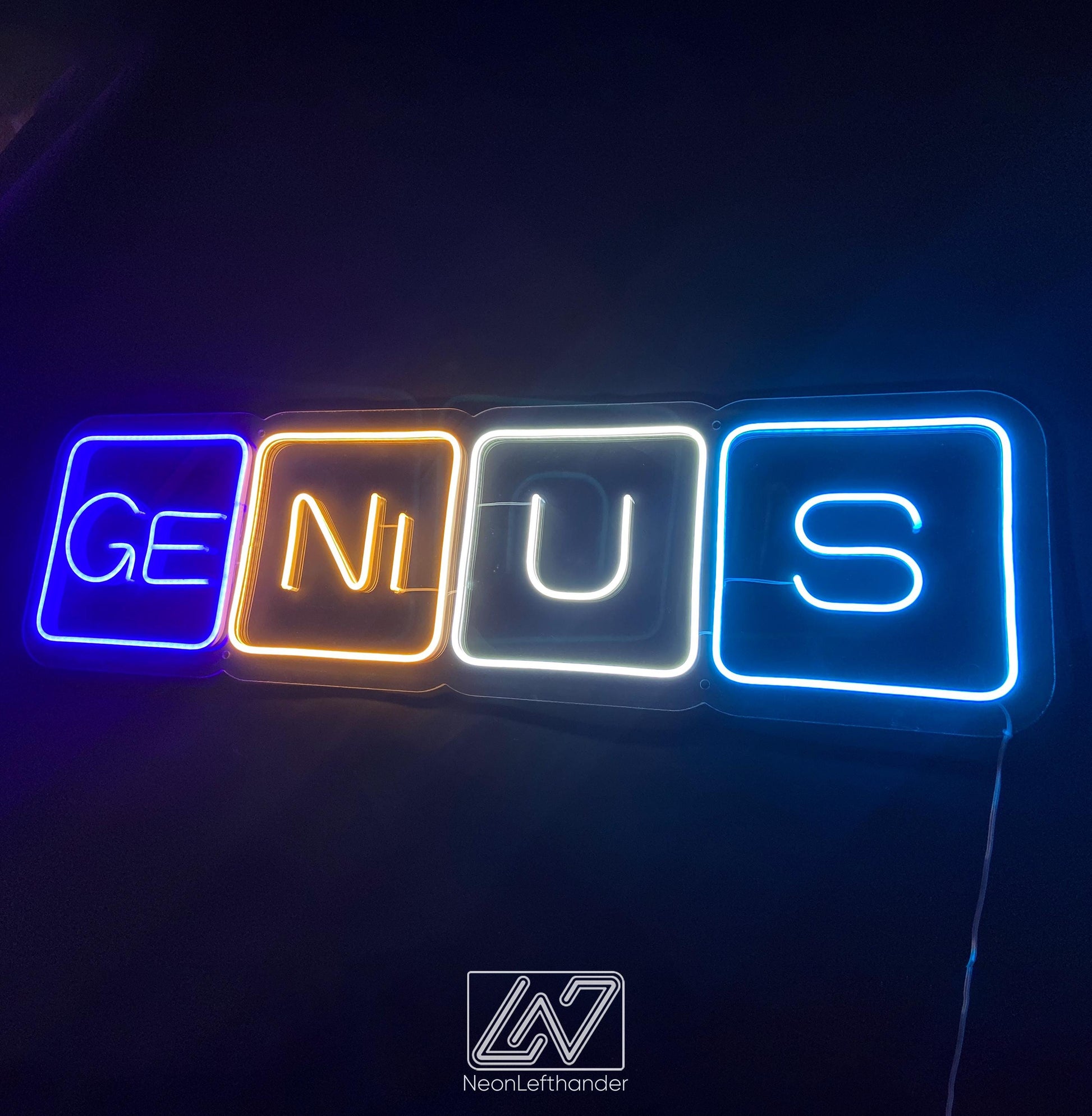 Genius - LED Neon Sign, Vibe Neon Sign, Inspiration Neon Sign, Neon Sign Bedroom, Funny Neon Sign, Inspiration Quote Led Sign