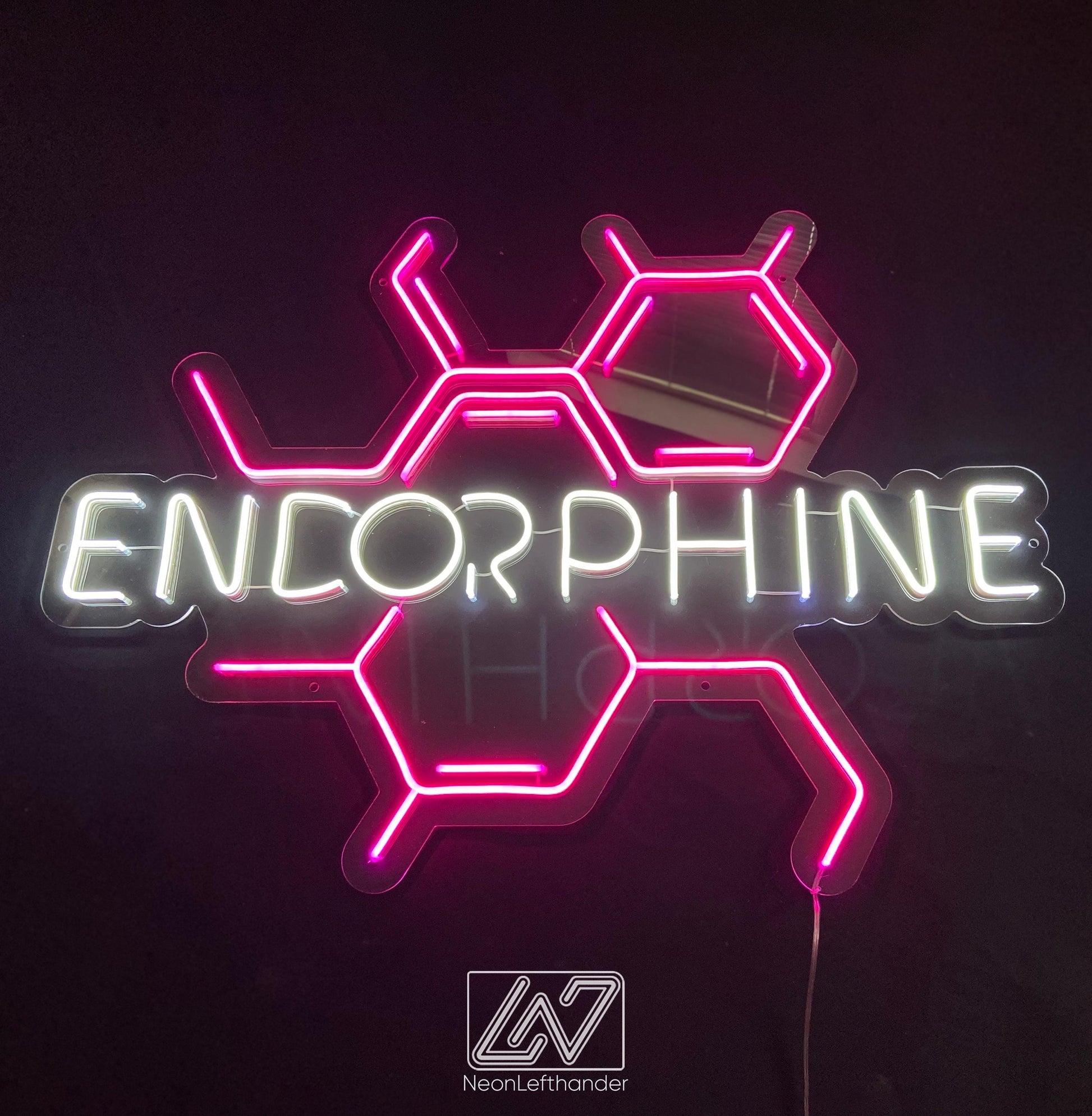 Endorphine - LED Neon Sign, Happy Hormone, Molecular Structure, Chemistry Decor, Euphoria Molecule