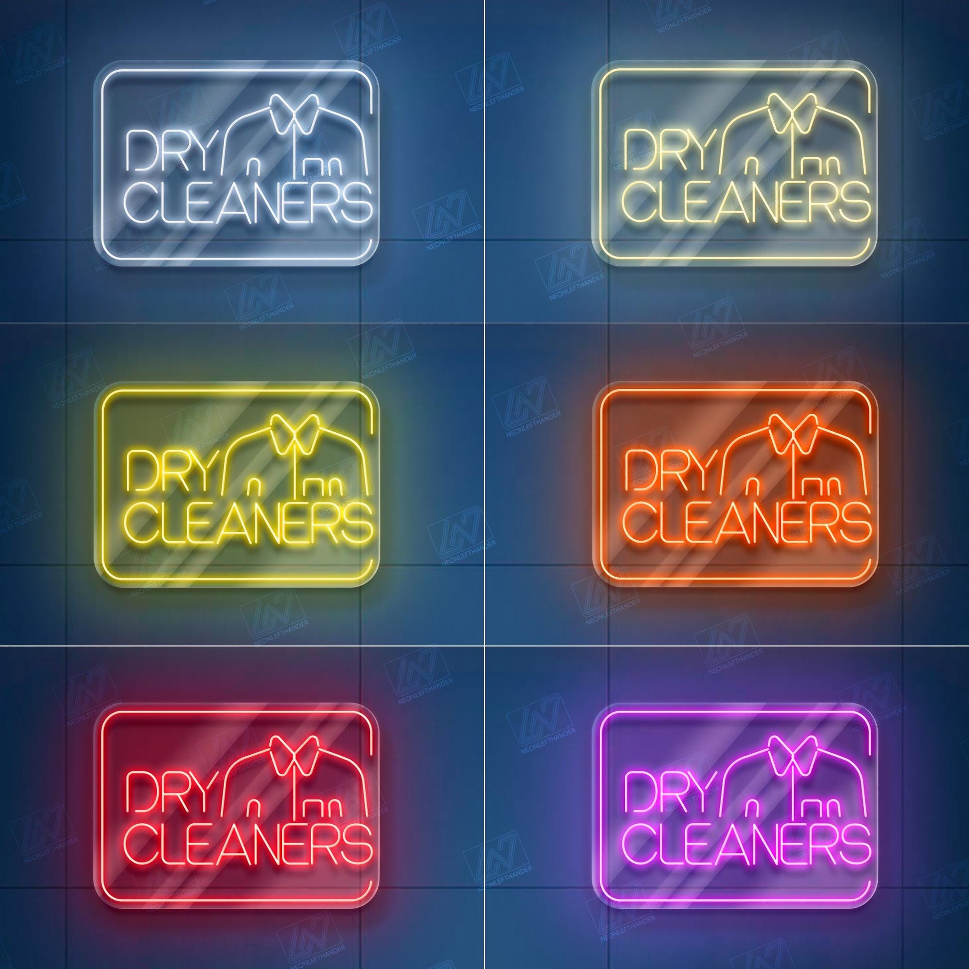 Dry Cleaners Neon Sign LED Light, Bright Laundry Service Wall Decor, Clothing Care Shop Window Sign, Modern Dry Cleaning Store LED Art