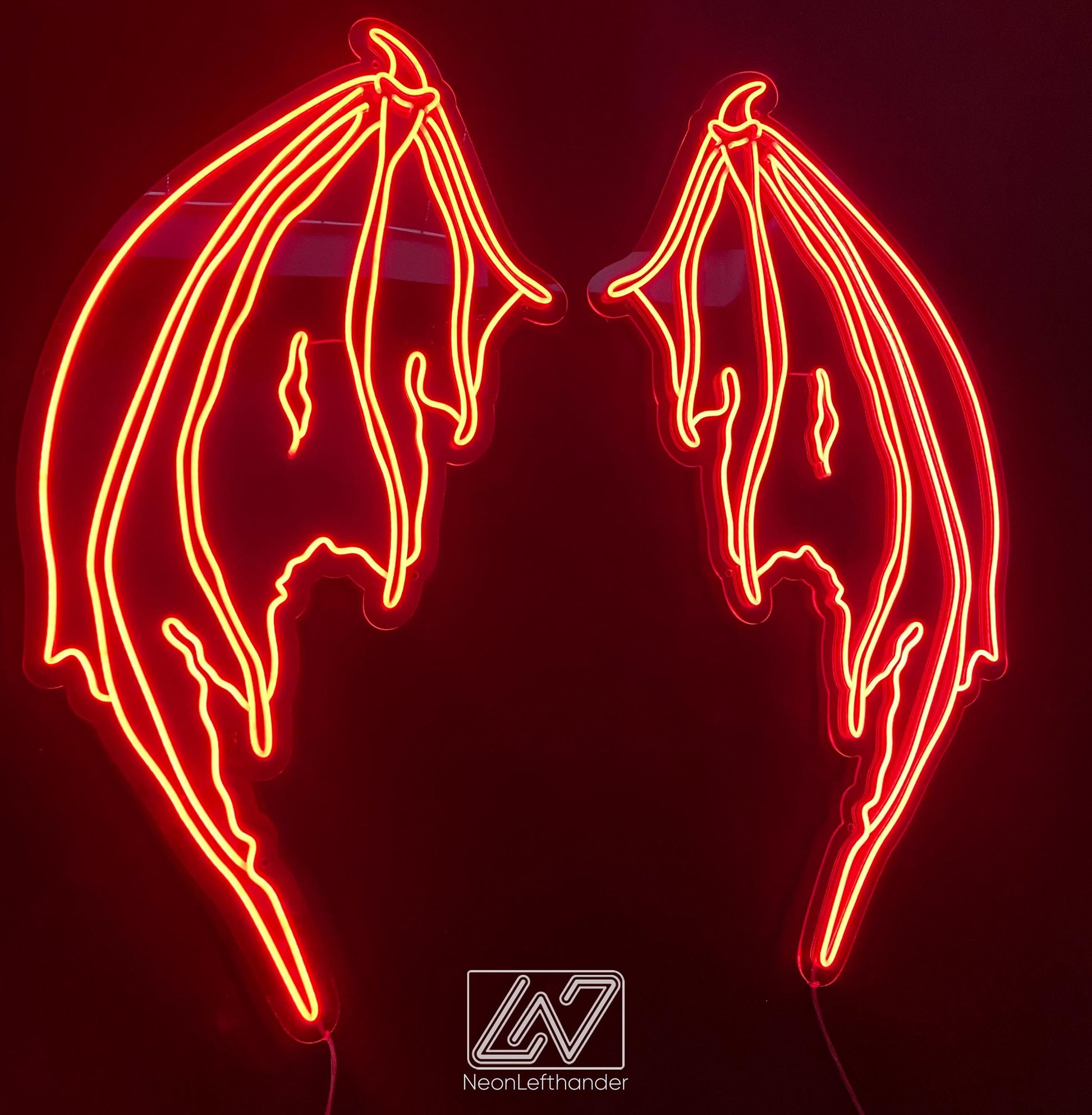 Devil Wings - LED Neon Sign, Event Decor, Neon Wings, Lucifer Neon Sign, Neon Lights ,Wedding Decor, Photo Zone, Party Decor, Neon Sign Art