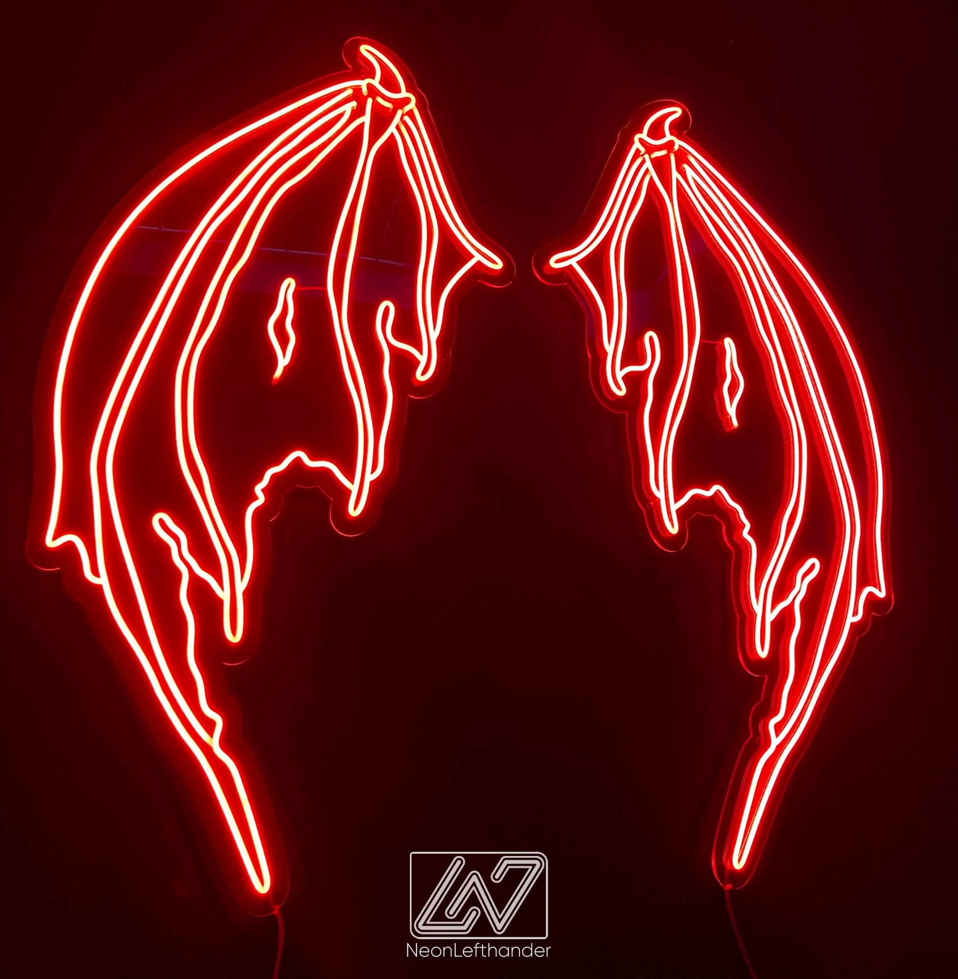 Devil Wings - LED Neon Sign, Event Decor, Neon Wings, Lucifer Neon Sign, Neon Lights ,Wedding Decor, Photo Zone, Party Decor, Neon Sign Art