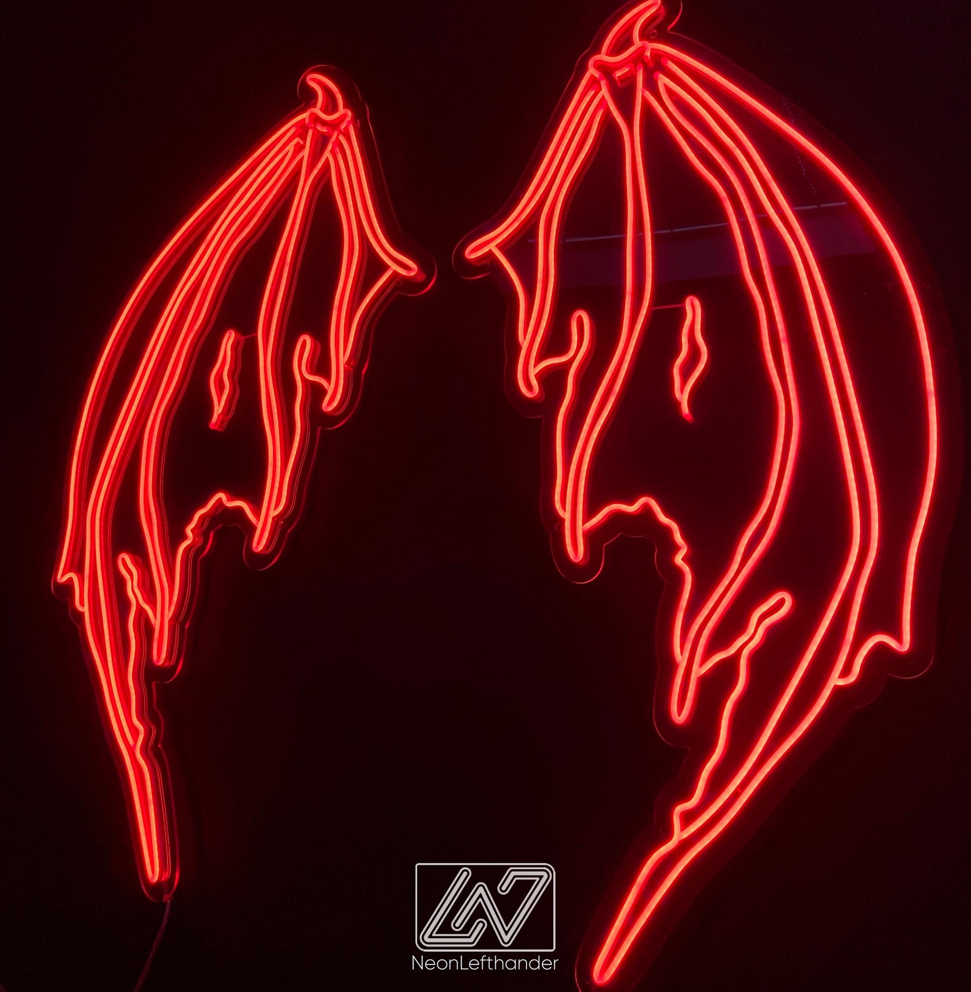 Devil Wings - LED Neon Sign, Event Decor, Neon Wings, Lucifer Neon Sign, Neon Lights ,Wedding Decor, Photo Zone, Party Decor, Neon Sign Art
