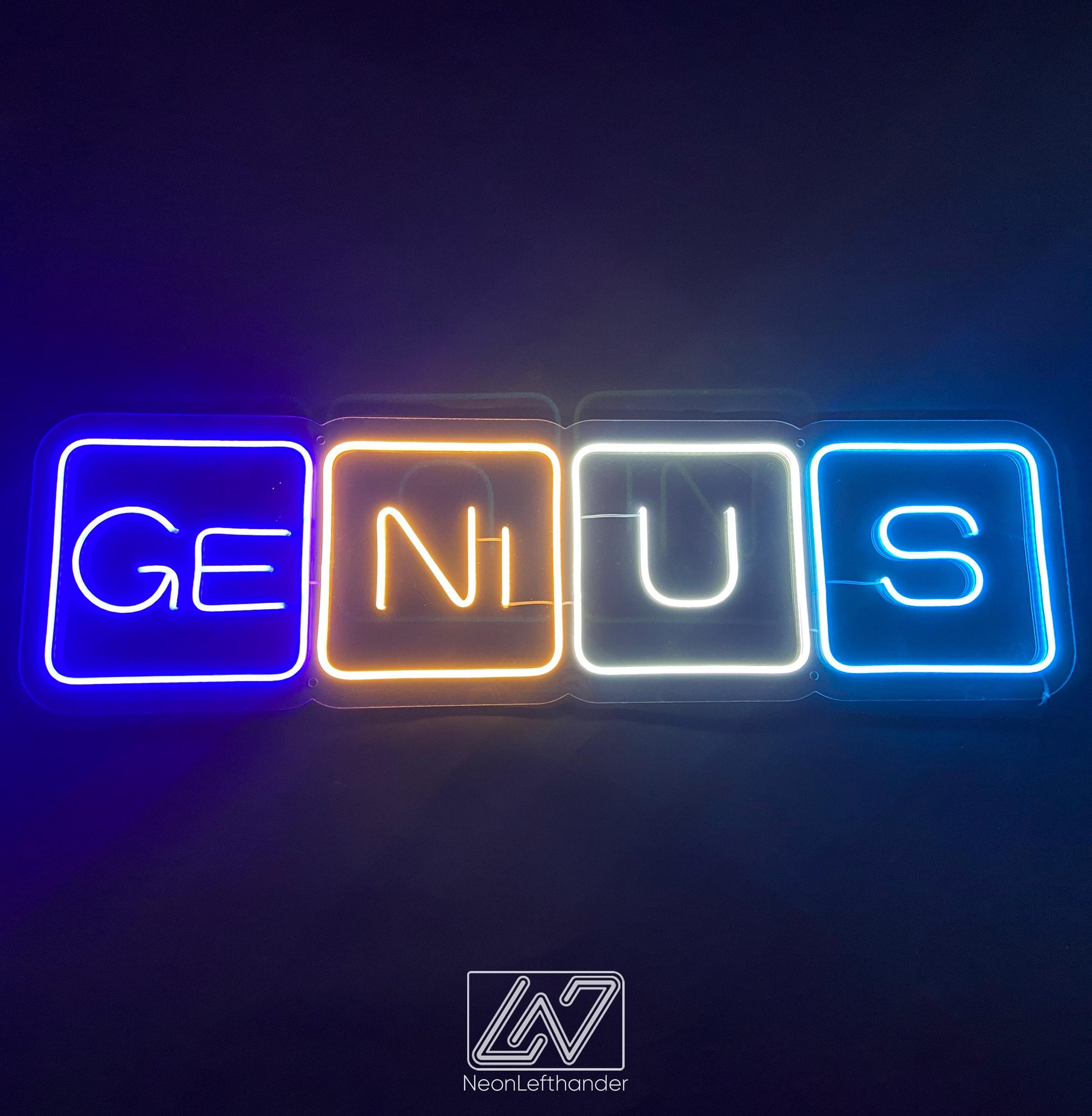 Genius - LED Neon Sign, Vibe Neon Sign, Inspiration Neon Sign, Neon Sign Bedroom, Funny Neon Sign, Inspiration Quote Led Sign
