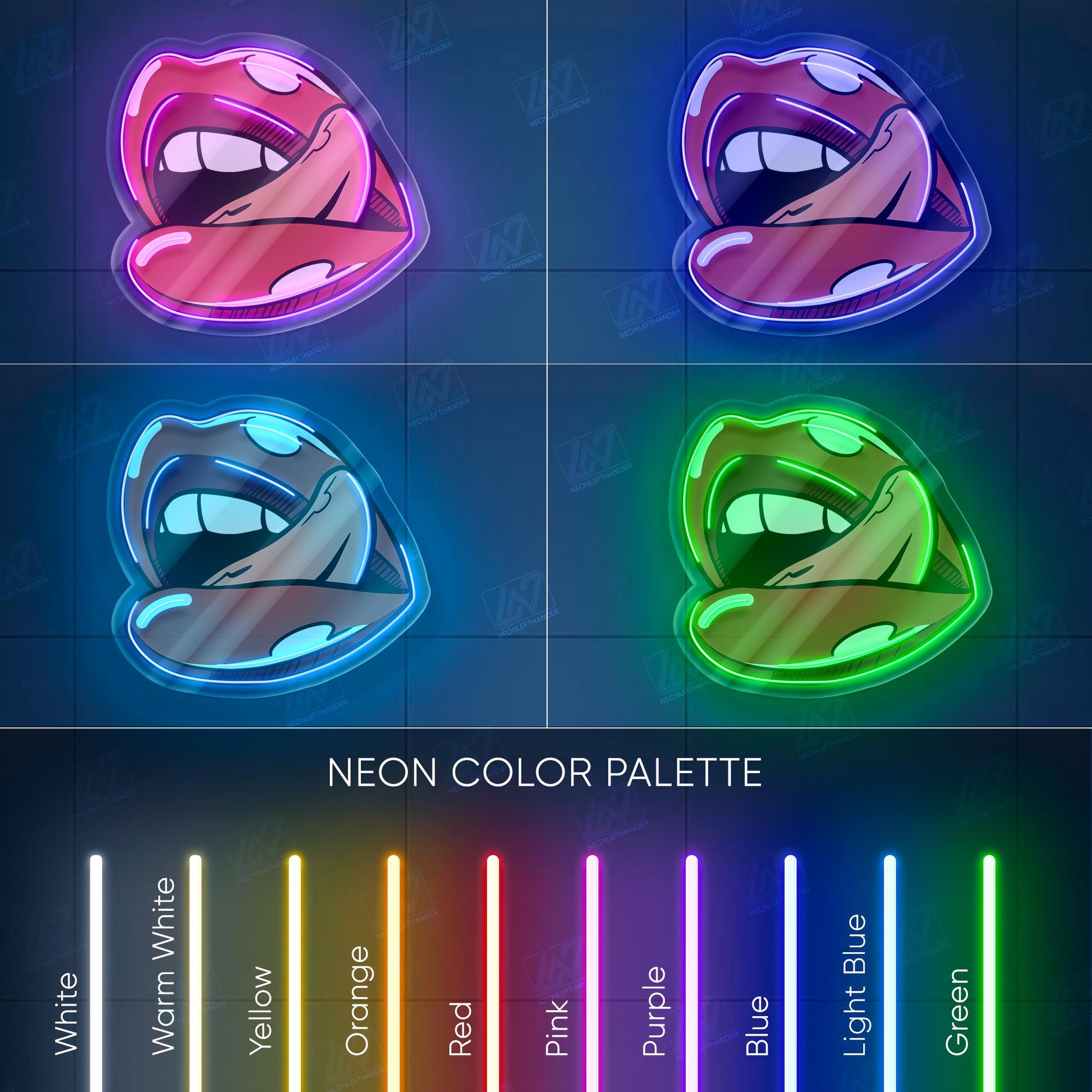 Sexy Lip - LED Neon Sign, Wall Decor, Wall Sign, Neon Lights, Kiss Lips Neon Light, Kiss Neon Sign, Lips Neon Sign