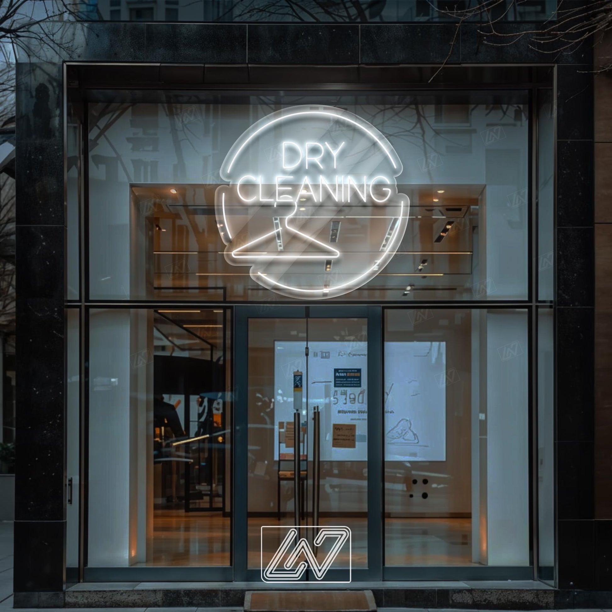 Dry Cleaning Neon Sign LED Light, Bright Laundry Service Wall Decor, Clothing Care Shop Window Sign, Modern Dry Cleaning Store LED Art