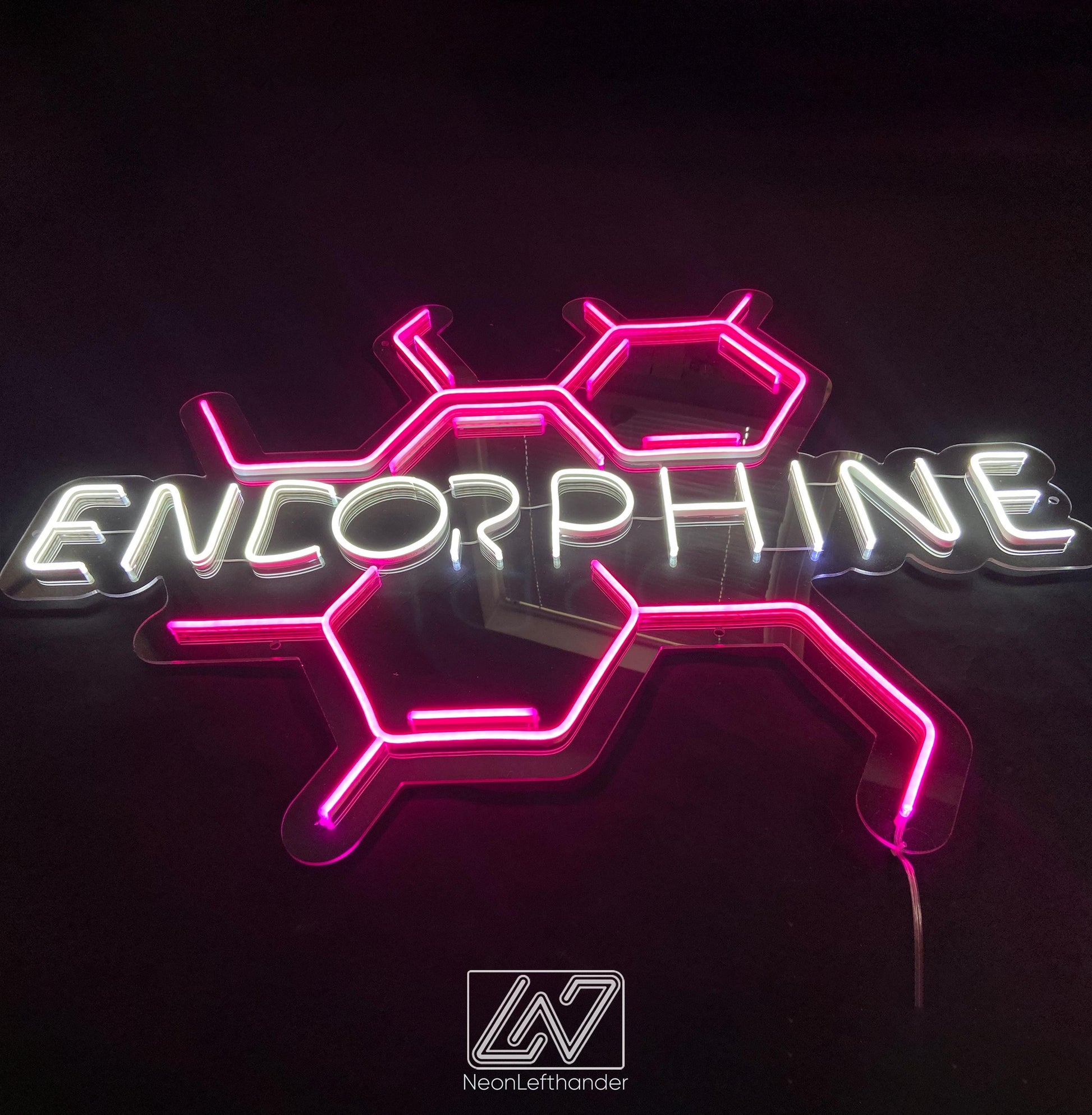 Endorphine - LED Neon Sign, Happy Hormone, Molecular Structure, Chemistry Decor, Euphoria Molecule