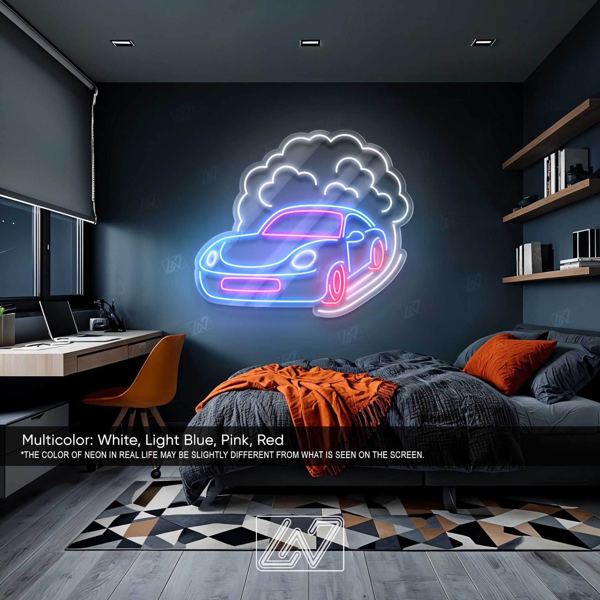 Fast Car - LED Neon Sign , Sport Interior Decor, Open-Wheel Car Neon Lights, Car Bedroom Neon Sign, Neon Sign Wall Decor
