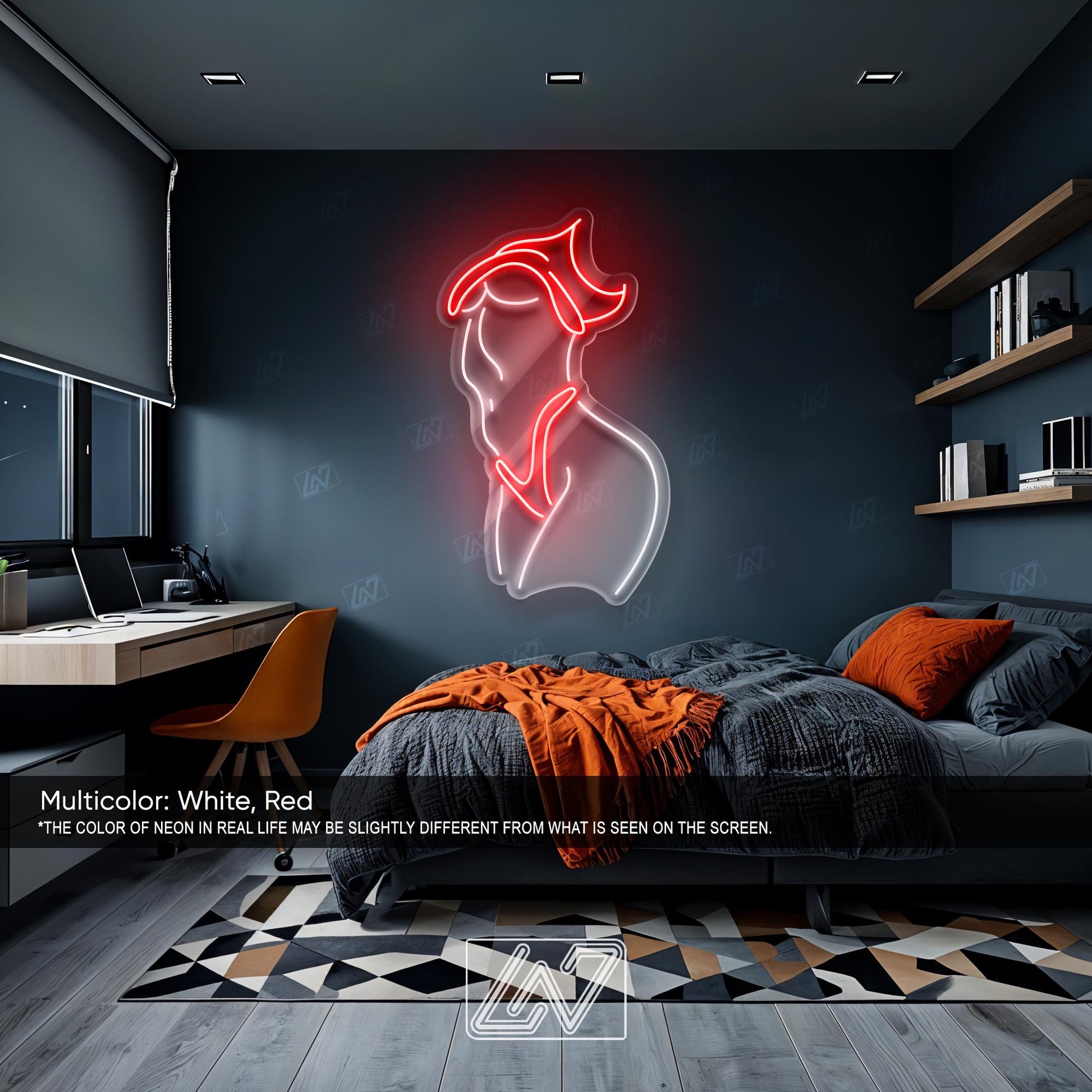 Passion - LED Neon Sign, Custom Sexy Woman Bedroom Party Bar Wall Room Decor LED Lady Neon light Wedding Personalized romance