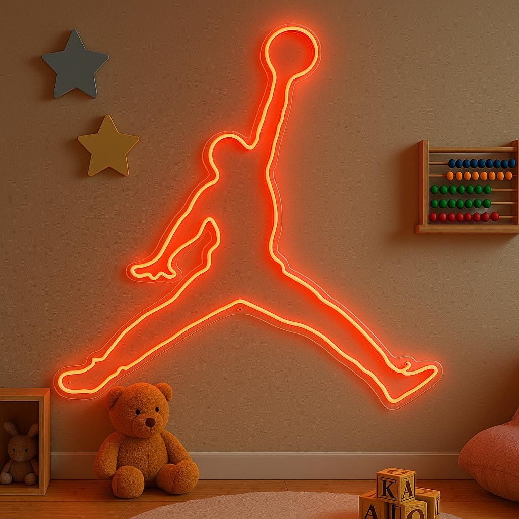 Jordan - LED Neon Sign, Tennis Player Wall Decor, Sport Led Neon Sign, Decor for Kids Room, Sport Signs