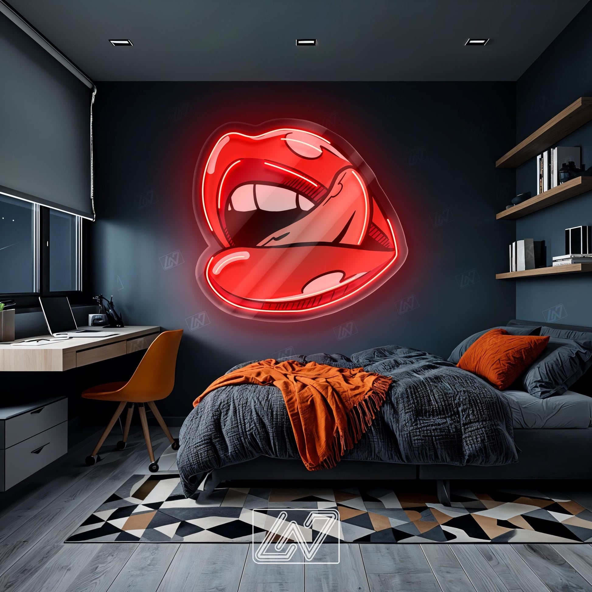 Sexy Lip - LED Neon Sign, Wall Decor, Wall Sign, Neon Lights, Kiss Lips Neon Light, Kiss Neon Sign, Lips Neon Sign
