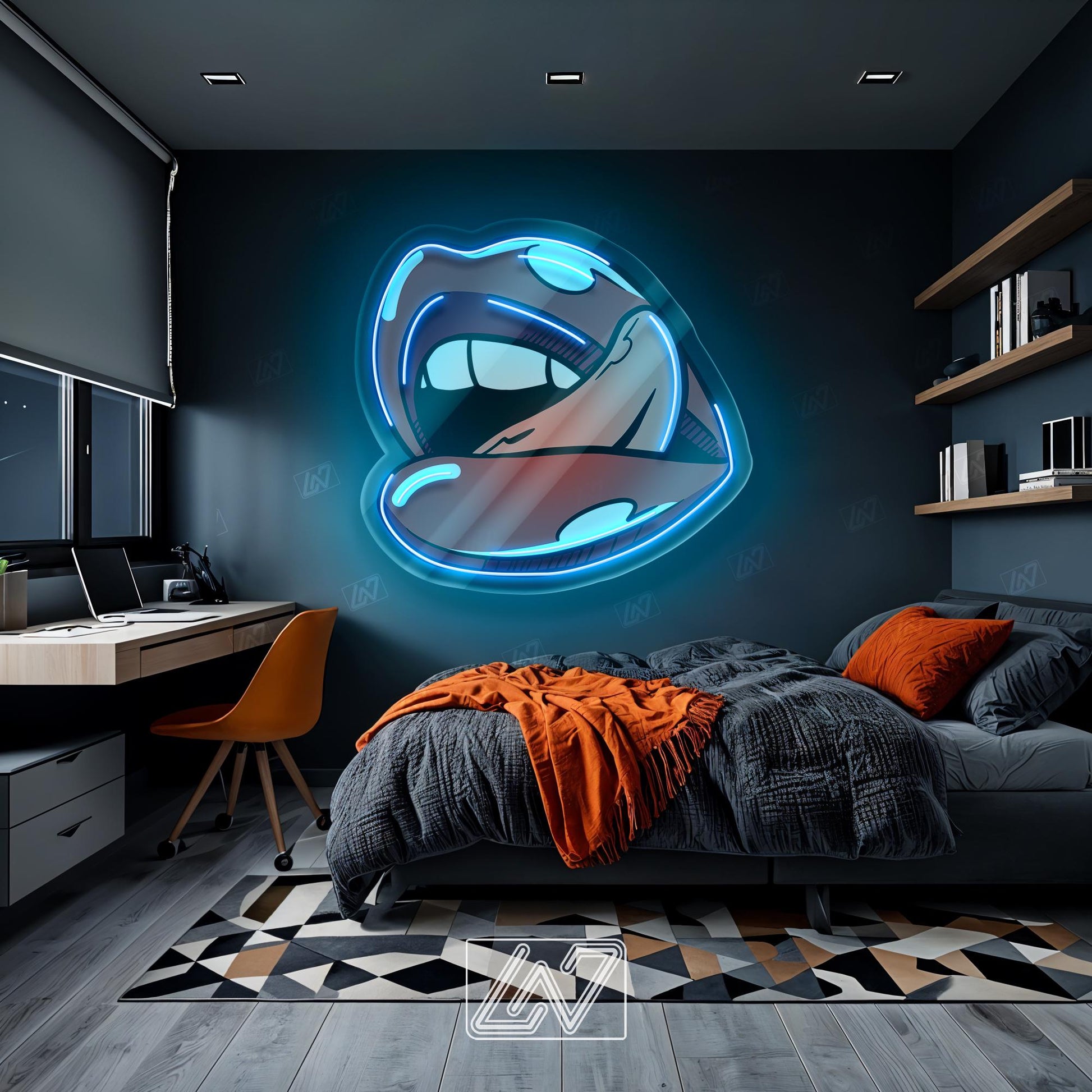 Sexy Lip - LED Neon Sign, Wall Decor, Wall Sign, Neon Lights, Kiss Lips Neon Light, Kiss Neon Sign, Lips Neon Sign