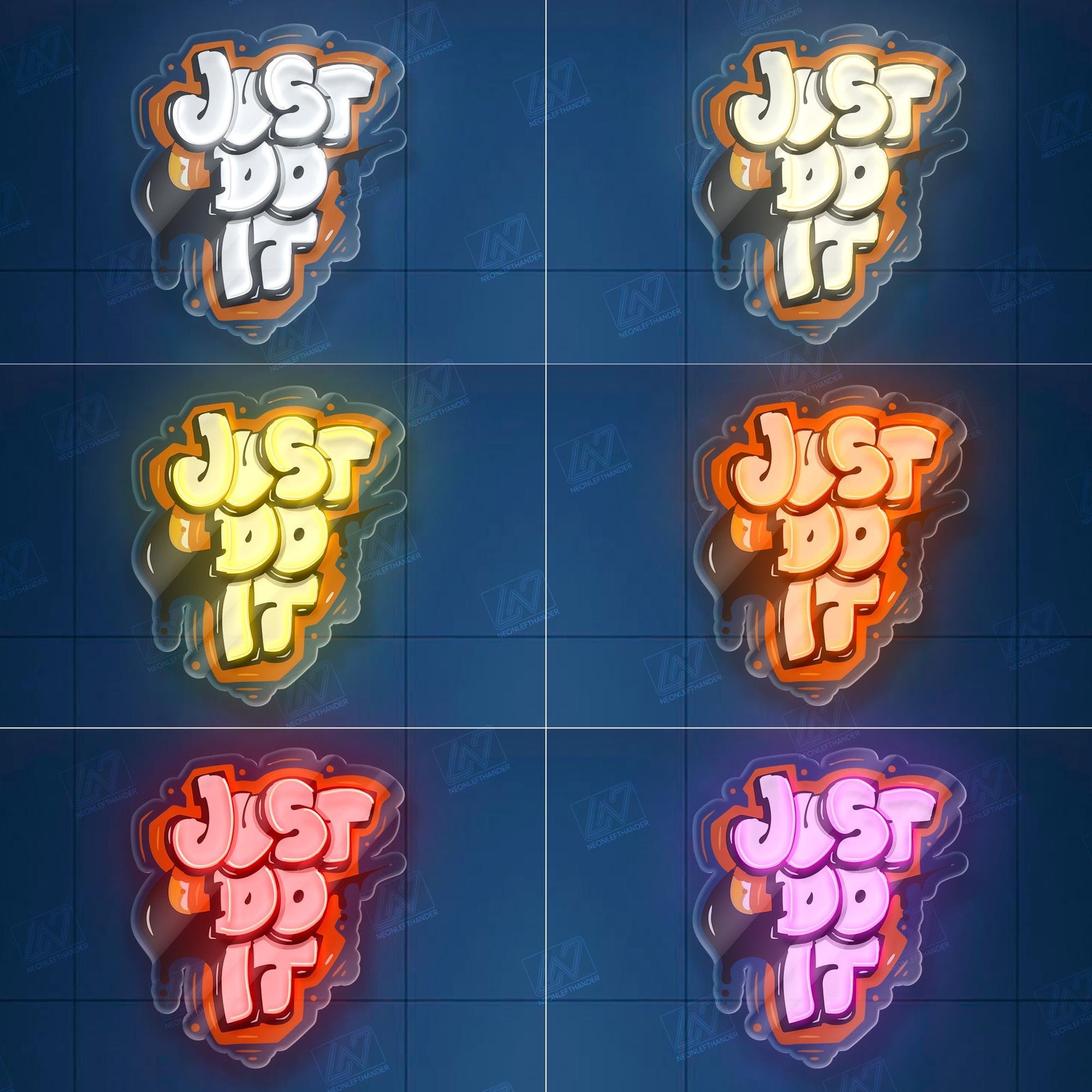 Just Do It Neon Sign with UV Printing, Bold Motivational LED Wall Art, Modern Street Style Decor for Office, Gym or Creative Studio