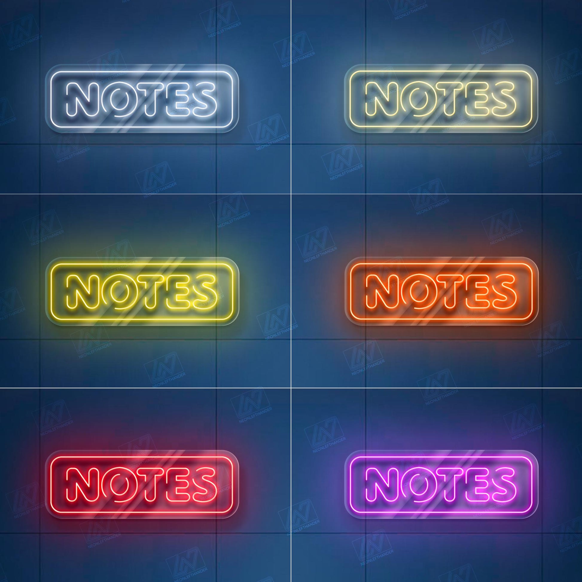 Noted LED Neon Sign Wall Light, Bold Minimalist Quote Decor for Office, Studio, Classroom or Creative Workspace Accent