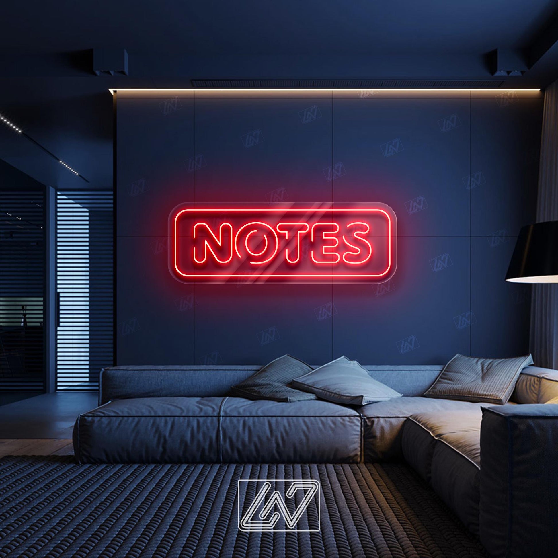 Noted LED Neon Sign Wall Light, Bold Minimalist Quote Decor for Office, Studio, Classroom or Creative Workspace Accent