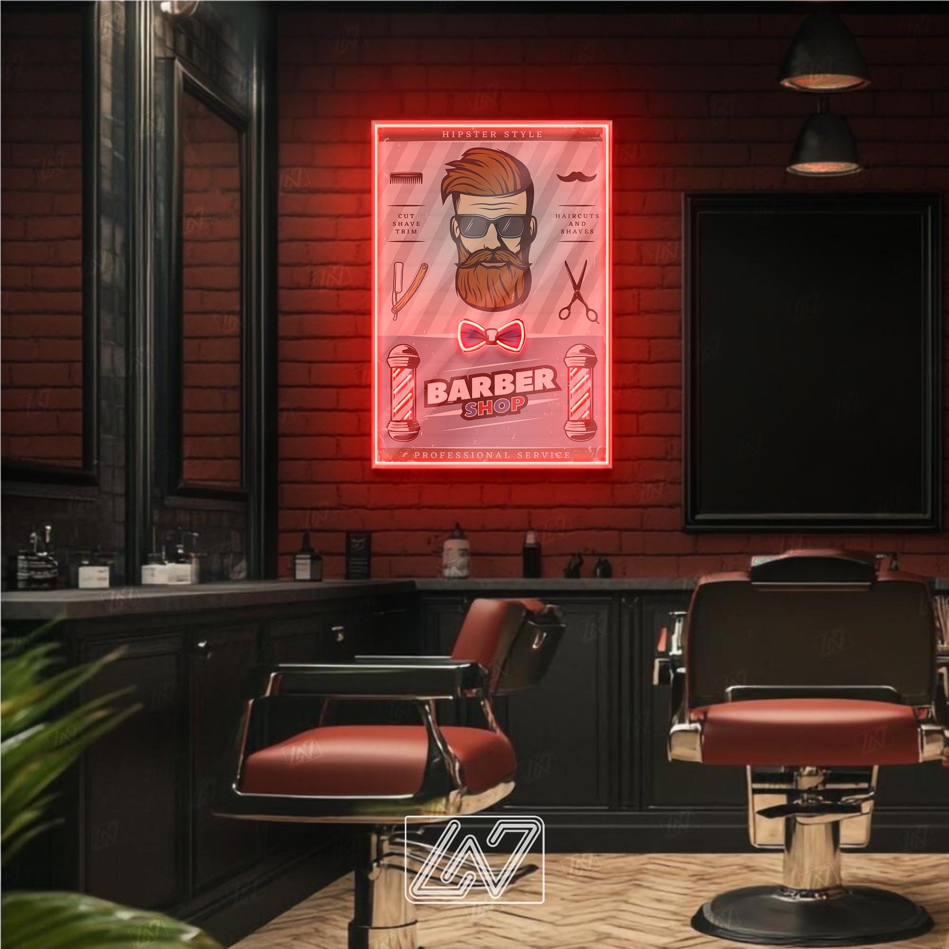 Barber Shop - Scissors neon light, Scissors neon sign, Scissors led sign custom, Barber Shop Scissors neon sign, Hair beauty salon