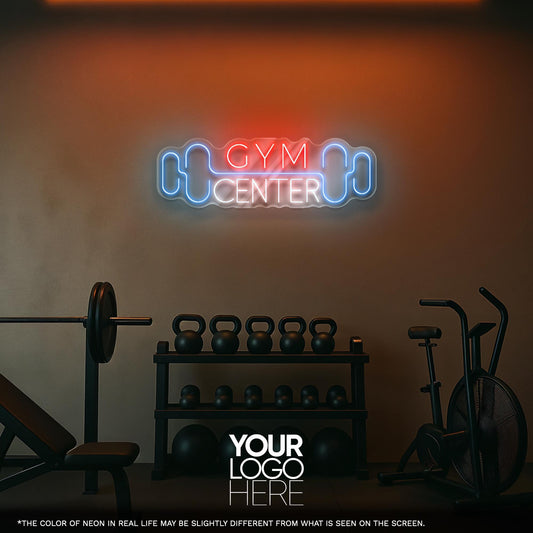 Gym Center LED Neon Sign – Modern Wall Light for Home Gym, Fitness Center or Studio, Perfect Gift for Trainers and Workout Enthusiasts