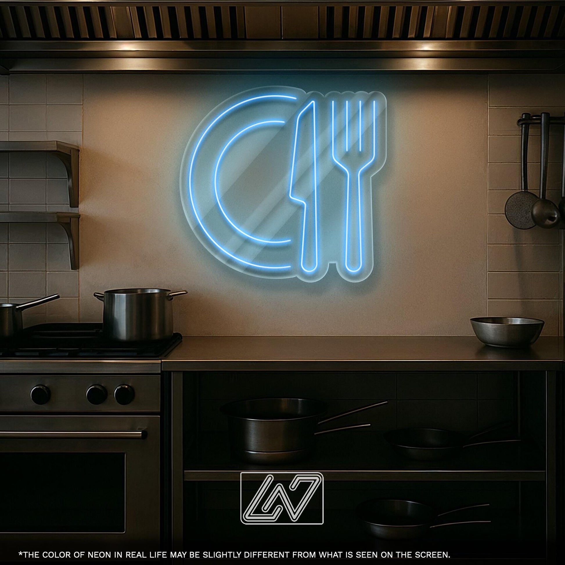 Knife and Fork Neon Sign – LED Wall Light for Restaurants, Cafés, Kitchen Decor – Ideal for Chefs, Foodies, and Culinary Lovers