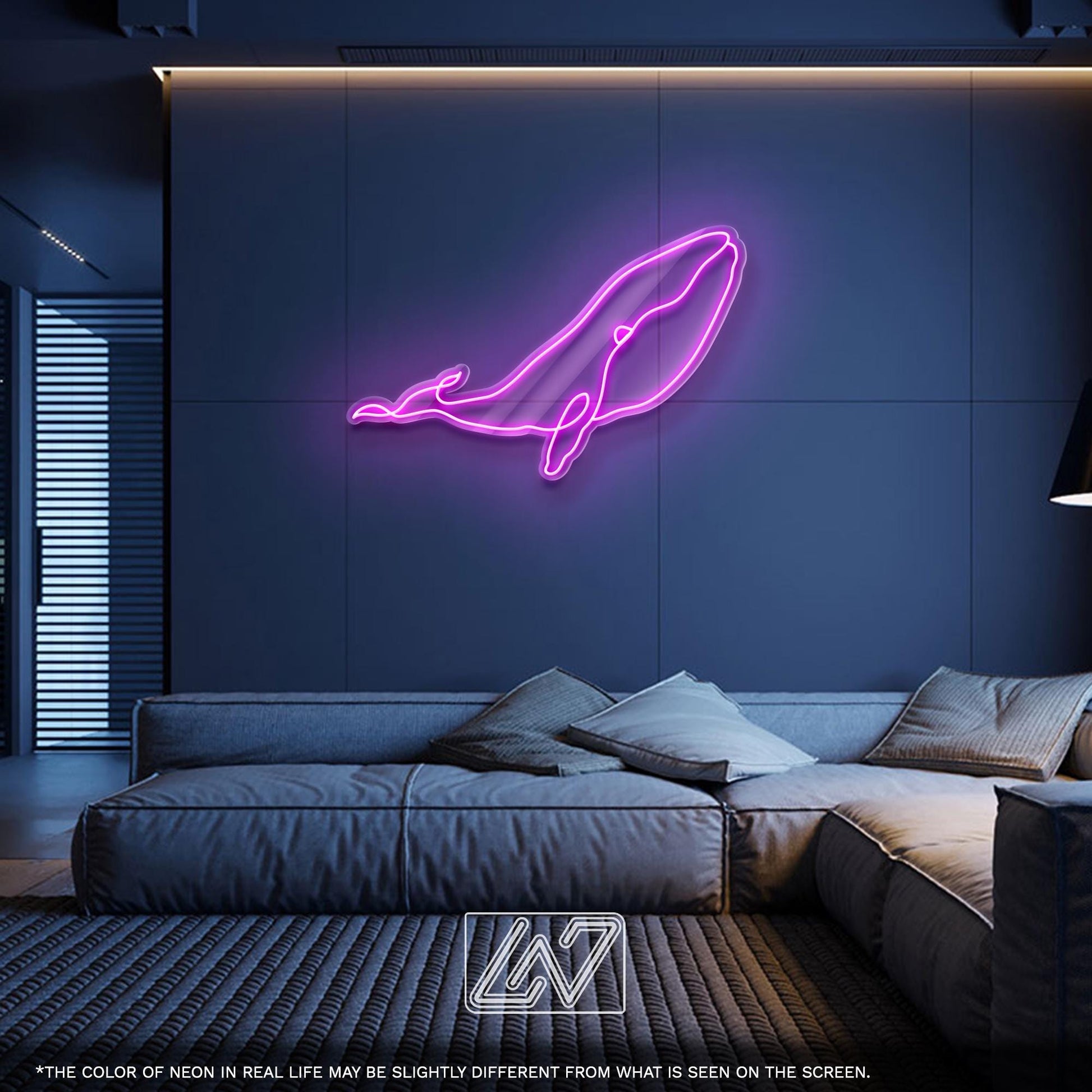 Whale LED Neon Sign – Ocean Themed Light Up Decor for Kids Room, Bathroom or Beach House, Cute Gift for Sea Lovers and Marine Fans