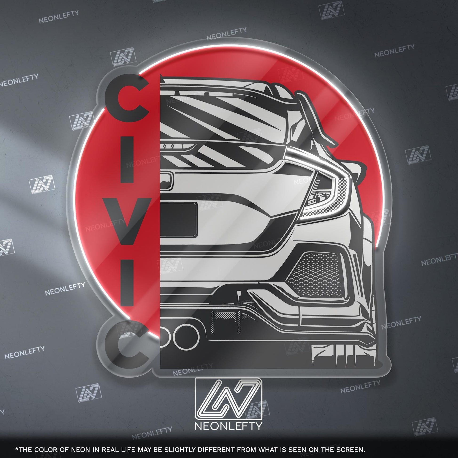 Honda Civic Neon Sign - Custom LED sign for JDM car lovers, perfect for garage decor, car meet displays, or tuning enthusiast gifts