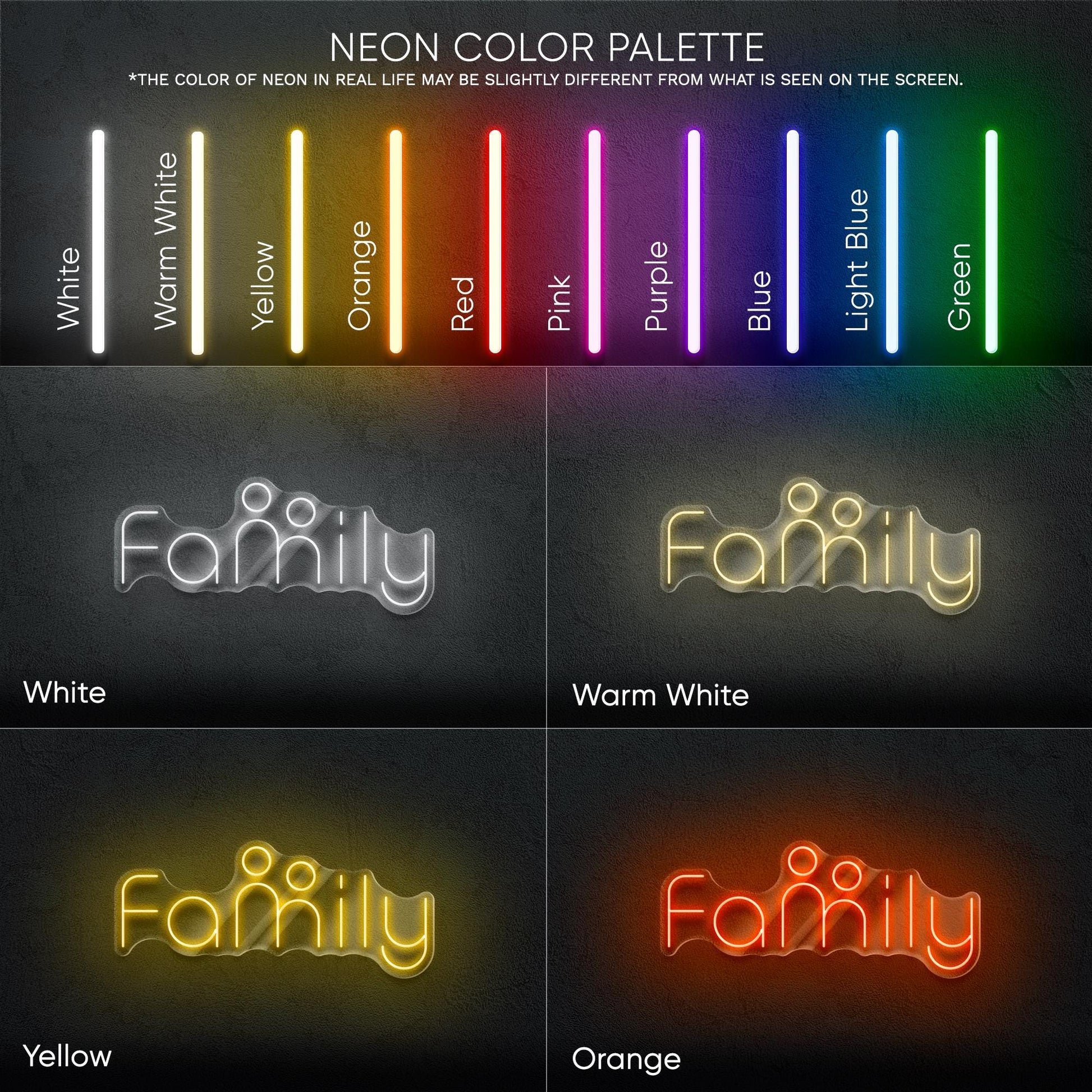Family LED Neon Sign – Heartwarming wall decor for living rooms, bedrooms, or family gathering spaces, perfect as a gift or home accent