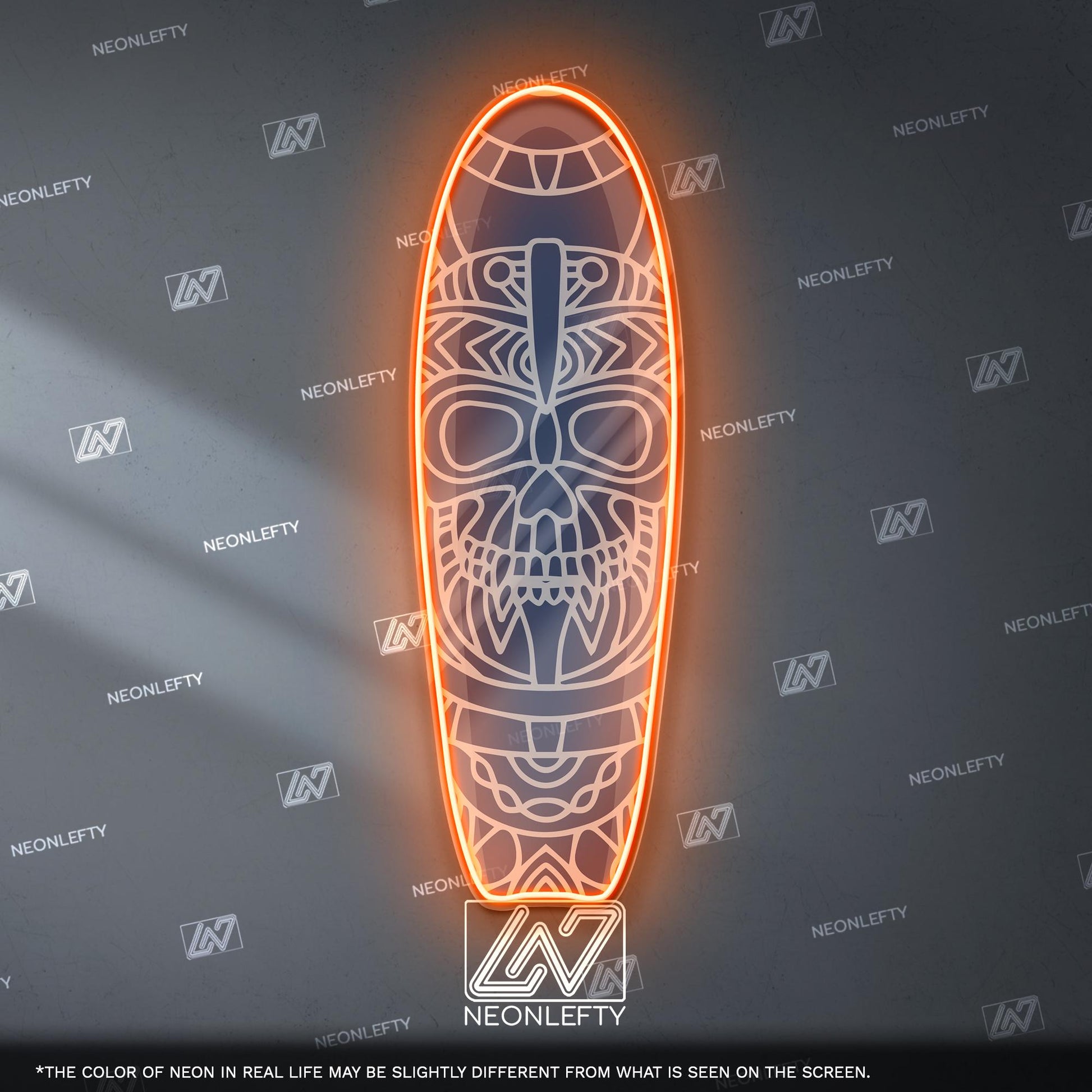 Surfboard Neon Sign - LED wall decor inspired by surf culture and ocean waves, perfect for bars, summer rooms, cafes or coastal interiors