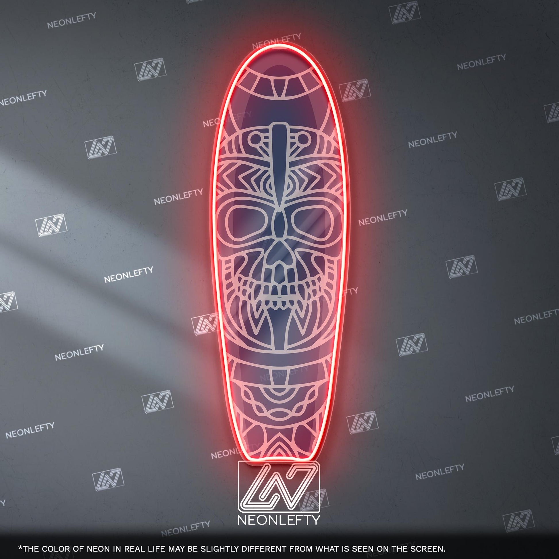 Surfboard Neon Sign - LED wall decor inspired by surf culture and ocean waves, perfect for bars, summer rooms, cafes or coastal interiors
