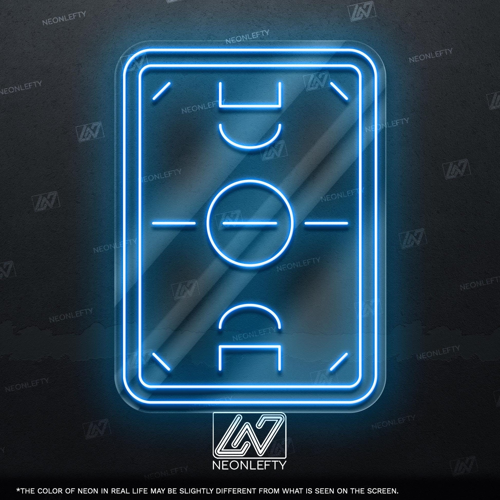 Football Stadium - LED neon sign for game room, sports bar, kids room or football fan cave decor with modern football pitch wall art design