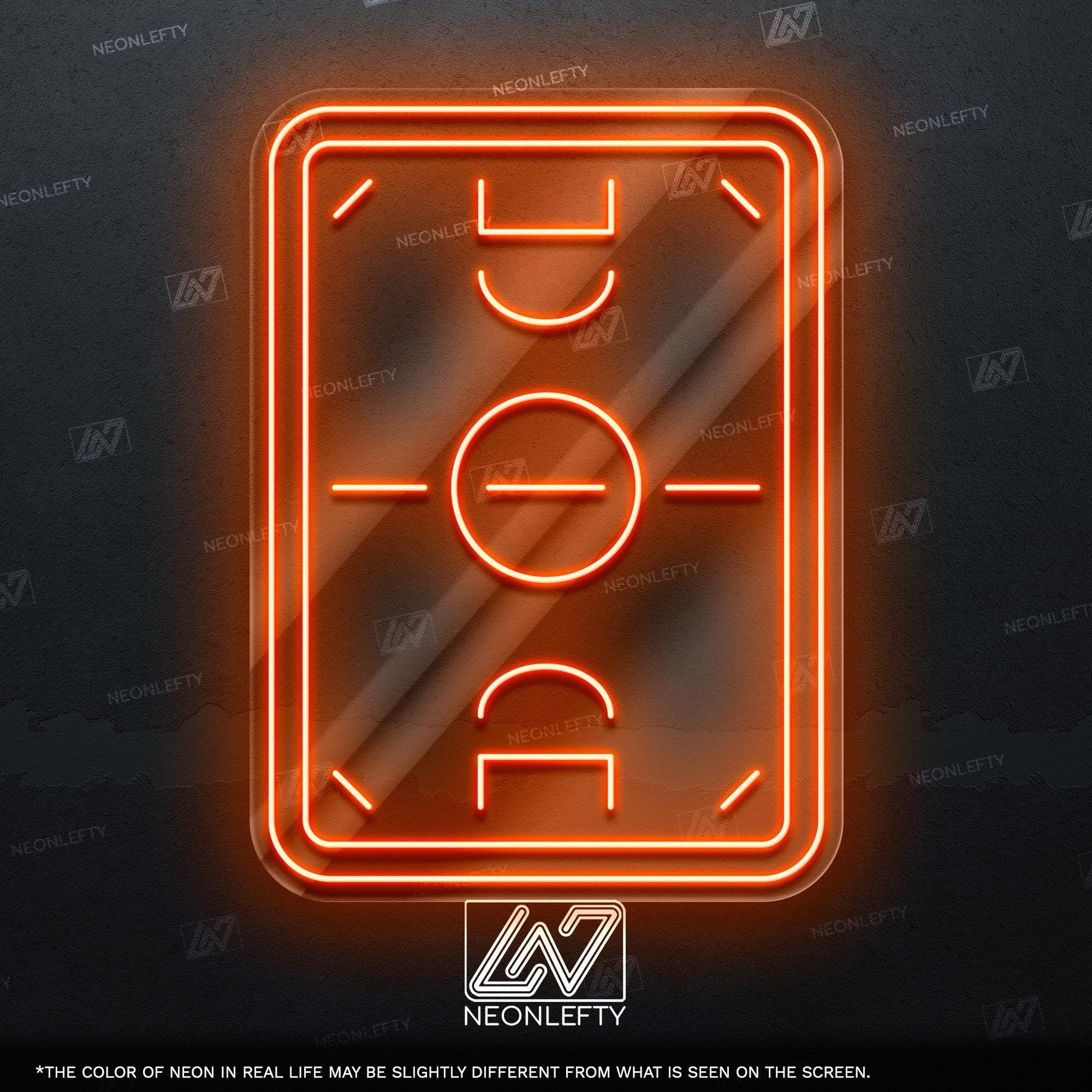 Football Stadium - LED neon sign for game room, sports bar, kids room or football fan cave decor with modern football pitch wall art design