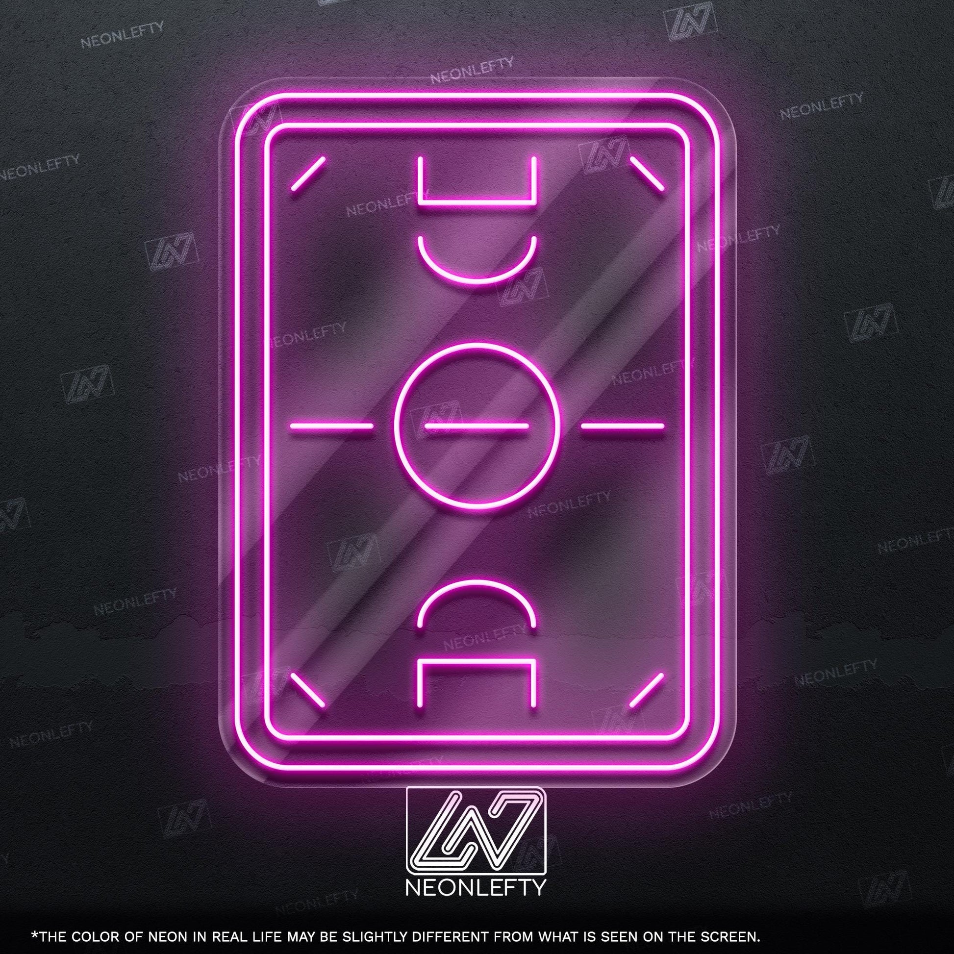 Football Stadium - LED neon sign for game room, sports bar, kids room or football fan cave decor with modern football pitch wall art design