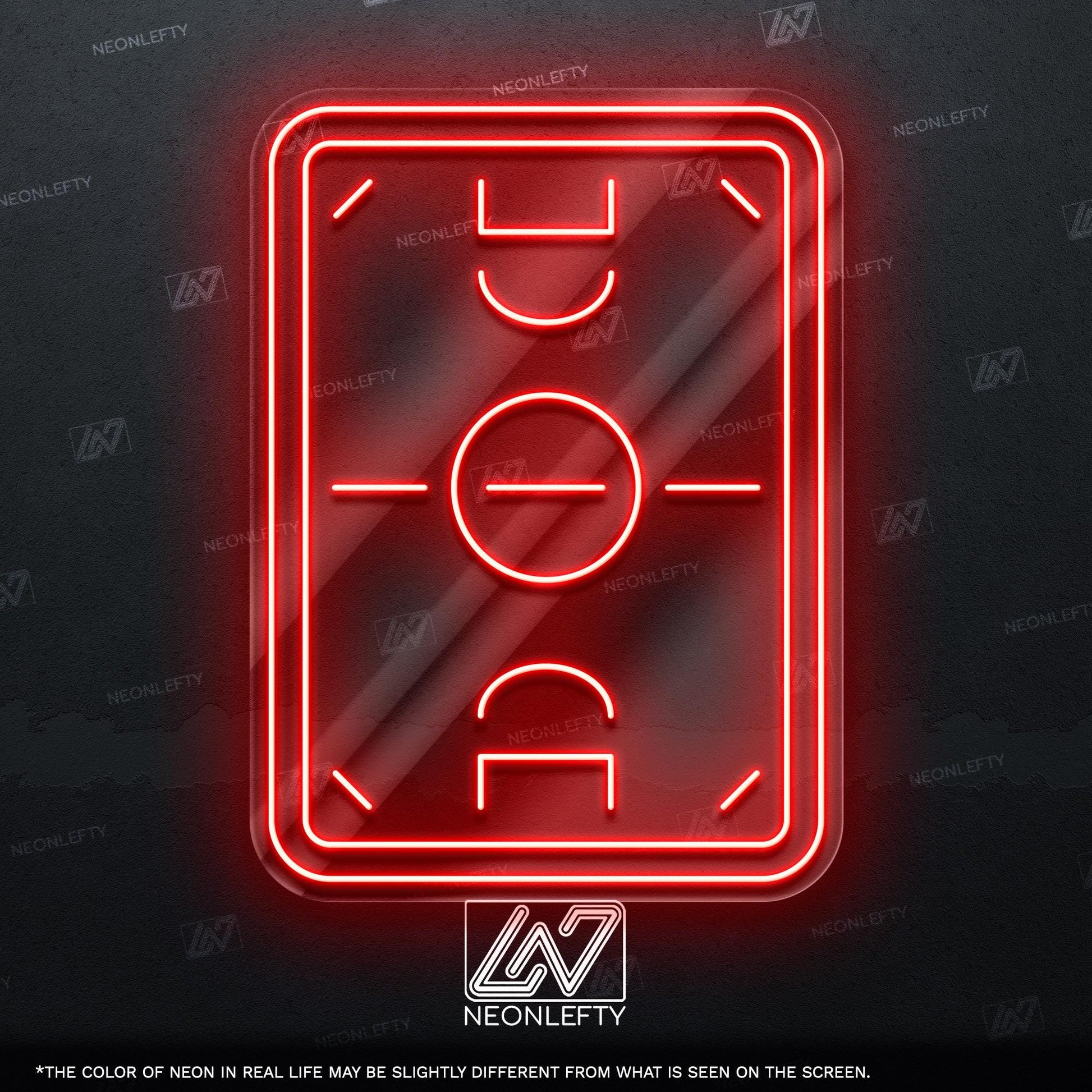 Football Stadium - LED neon sign for game room, sports bar, kids room or football fan cave decor with modern football pitch wall art design