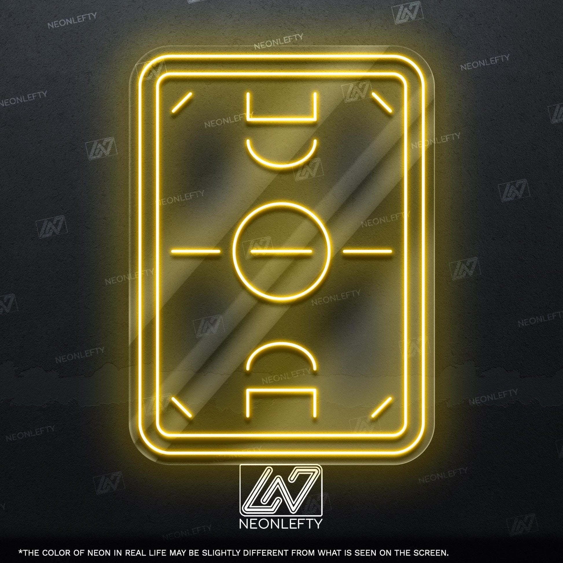 Football Stadium - LED neon sign for game room, sports bar, kids room or football fan cave decor with modern football pitch wall art design