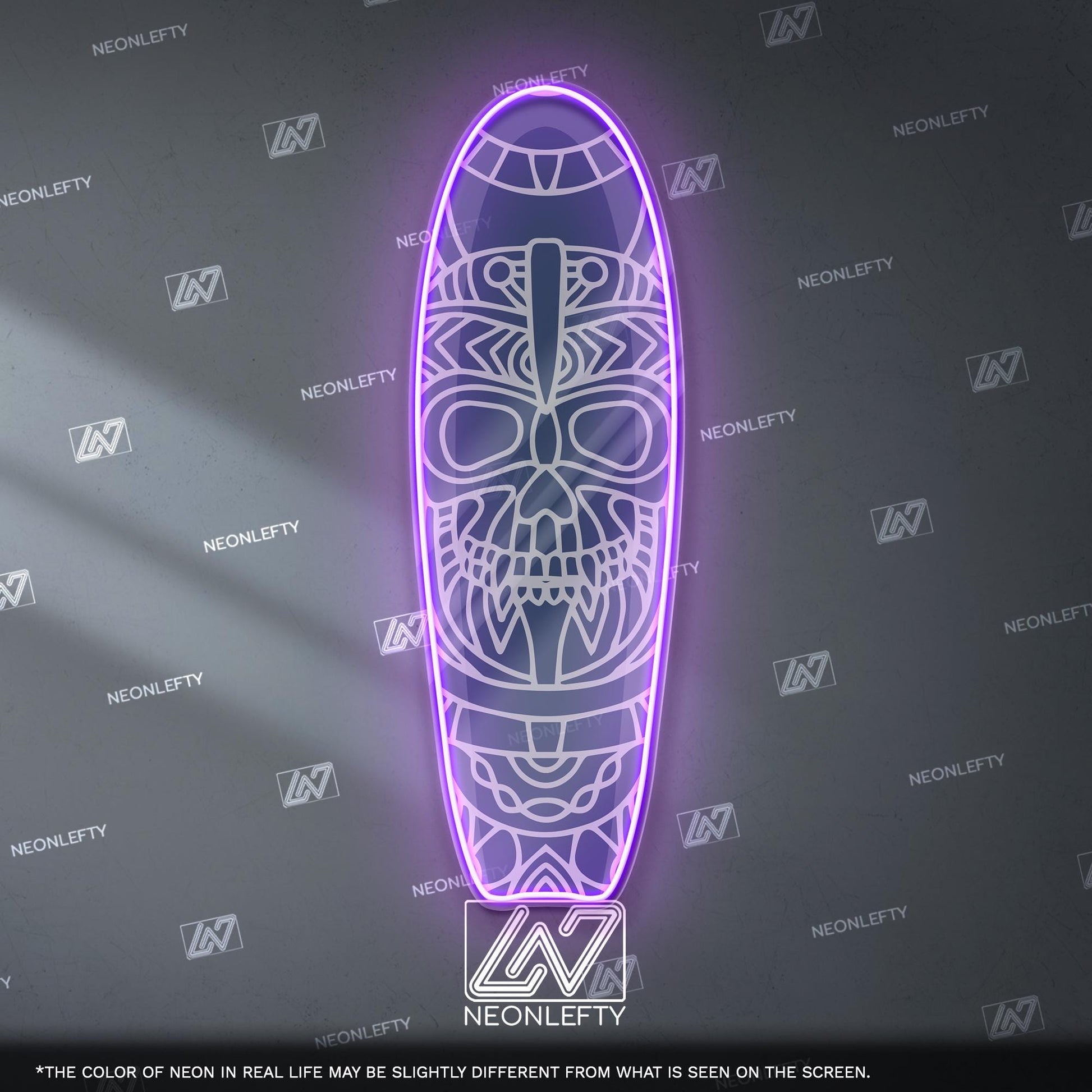 Surfboard Neon Sign - LED wall decor inspired by surf culture and ocean waves, perfect for bars, summer rooms, cafes or coastal interiors