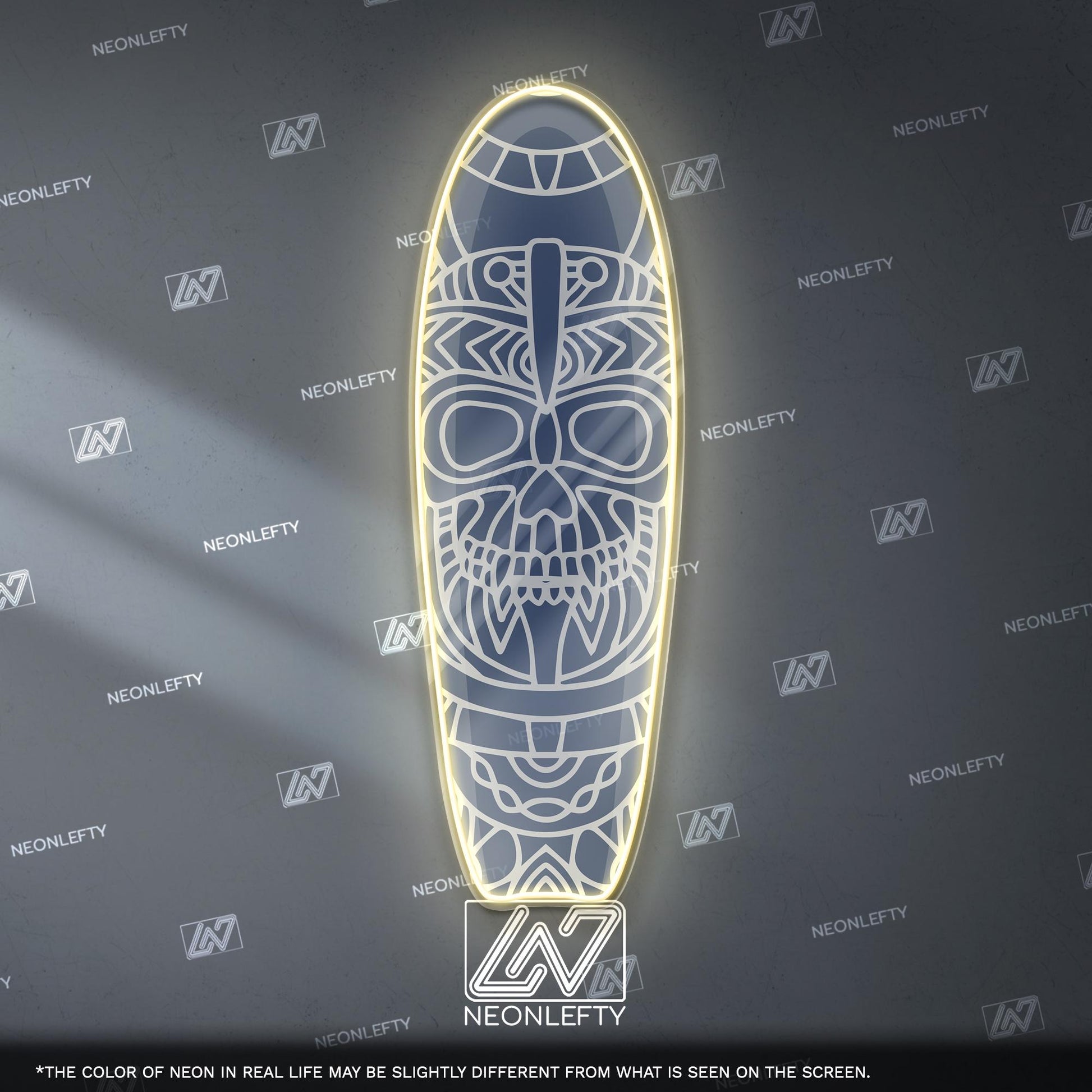 Surfboard Neon Sign - LED wall decor inspired by surf culture and ocean waves, perfect for bars, summer rooms, cafes or coastal interiors