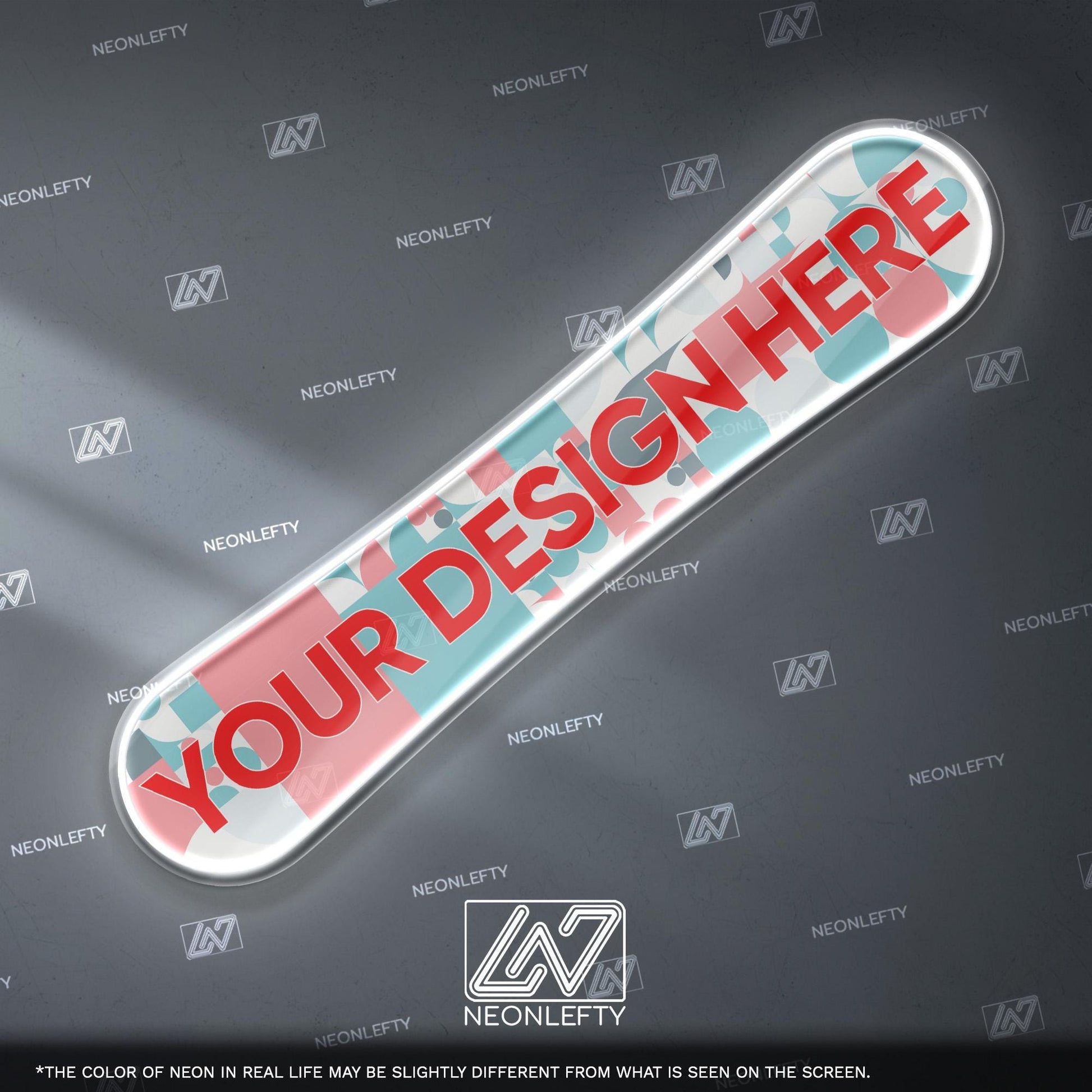 Custom Snowboard - LED Neon Sign wall decor with abstract pattern, perfect for ski lodges, sport shops, winter cabins, themed spaces